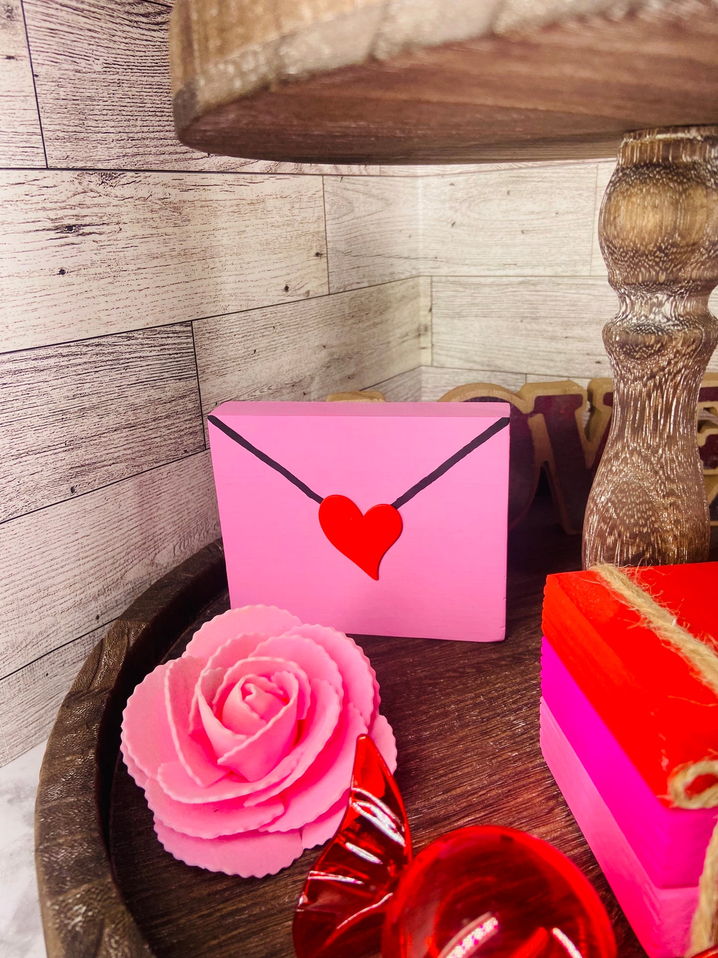 Pink Love Letter - Tiered Tray Sign