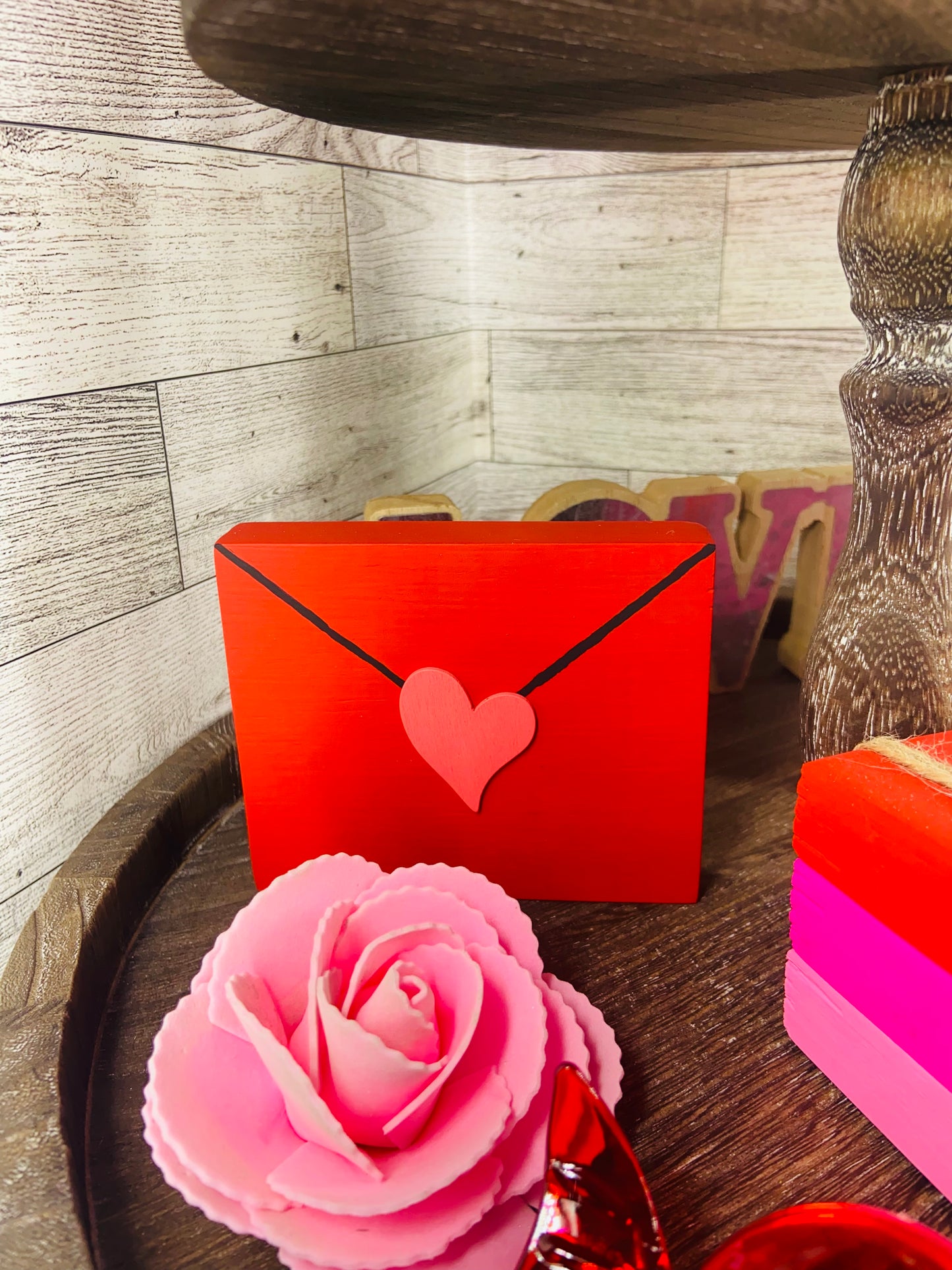 Red Love Letter - Tiered Tray Sign