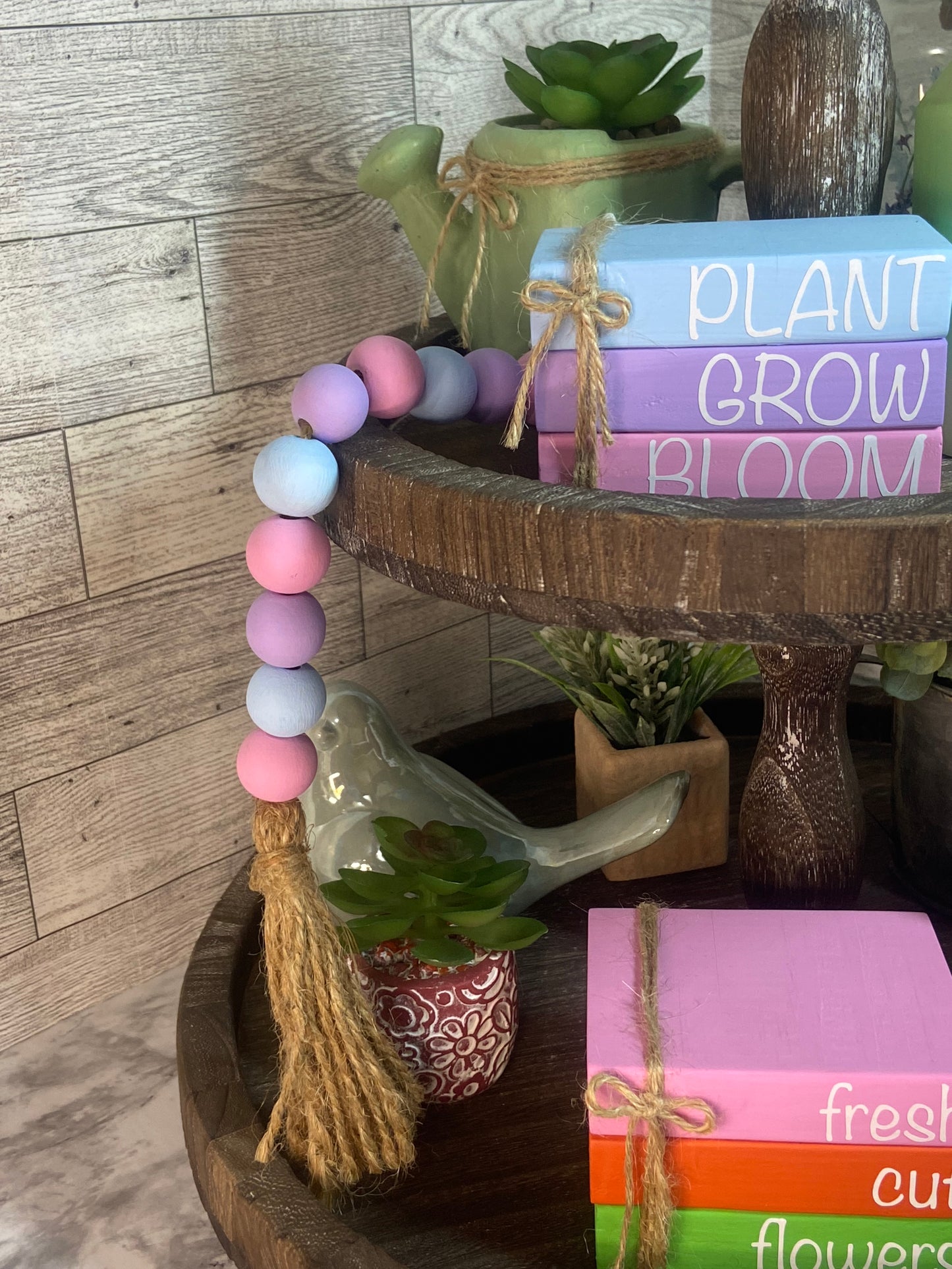 Pink Blue Purple - Tiered Tray Garland
