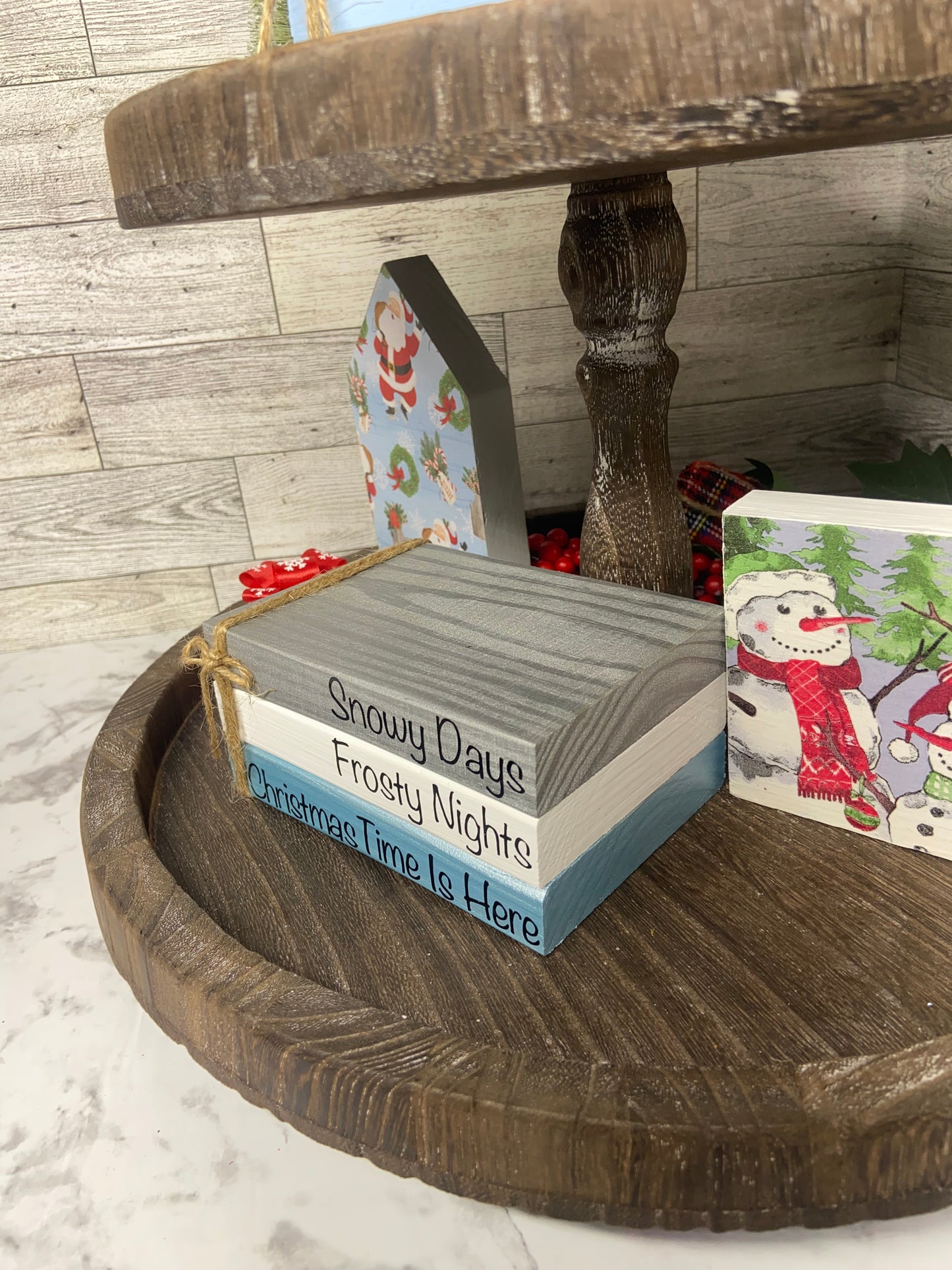 Snowy Days Frosty Nights Christmas Time Is Here - Large Christmas Tiered Tray Book