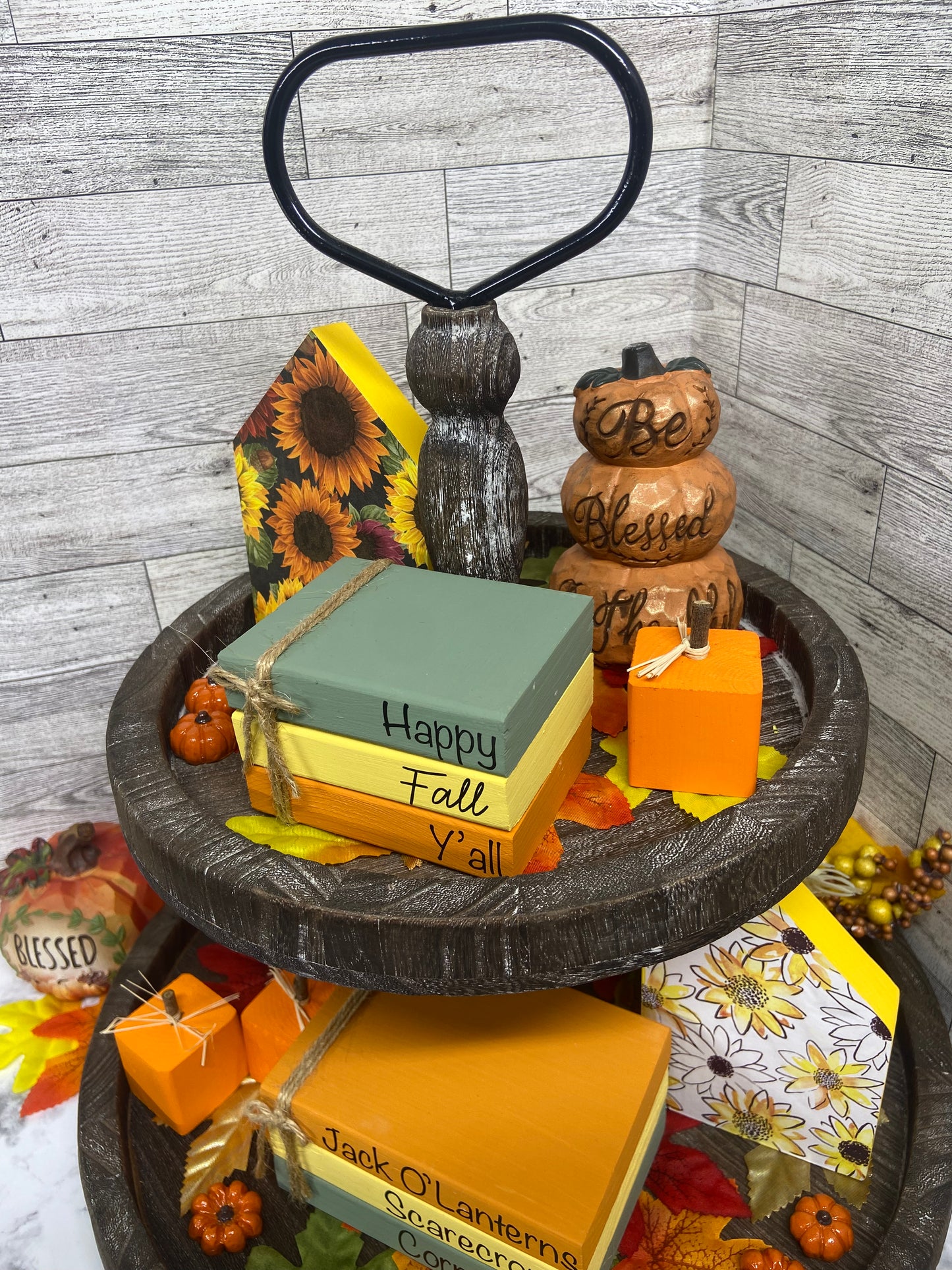 Happy Fall Y’all - Medium Fall Tiered Tray Book Stack
