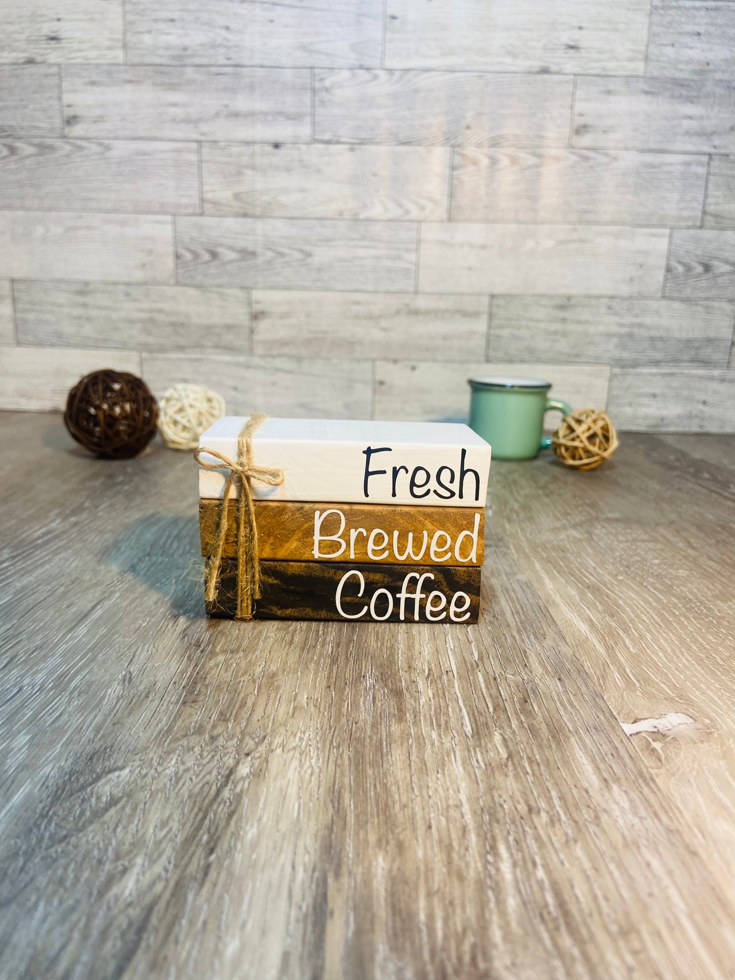 Fresh Brewed Coffee - Small Tiered Tray Book Stack