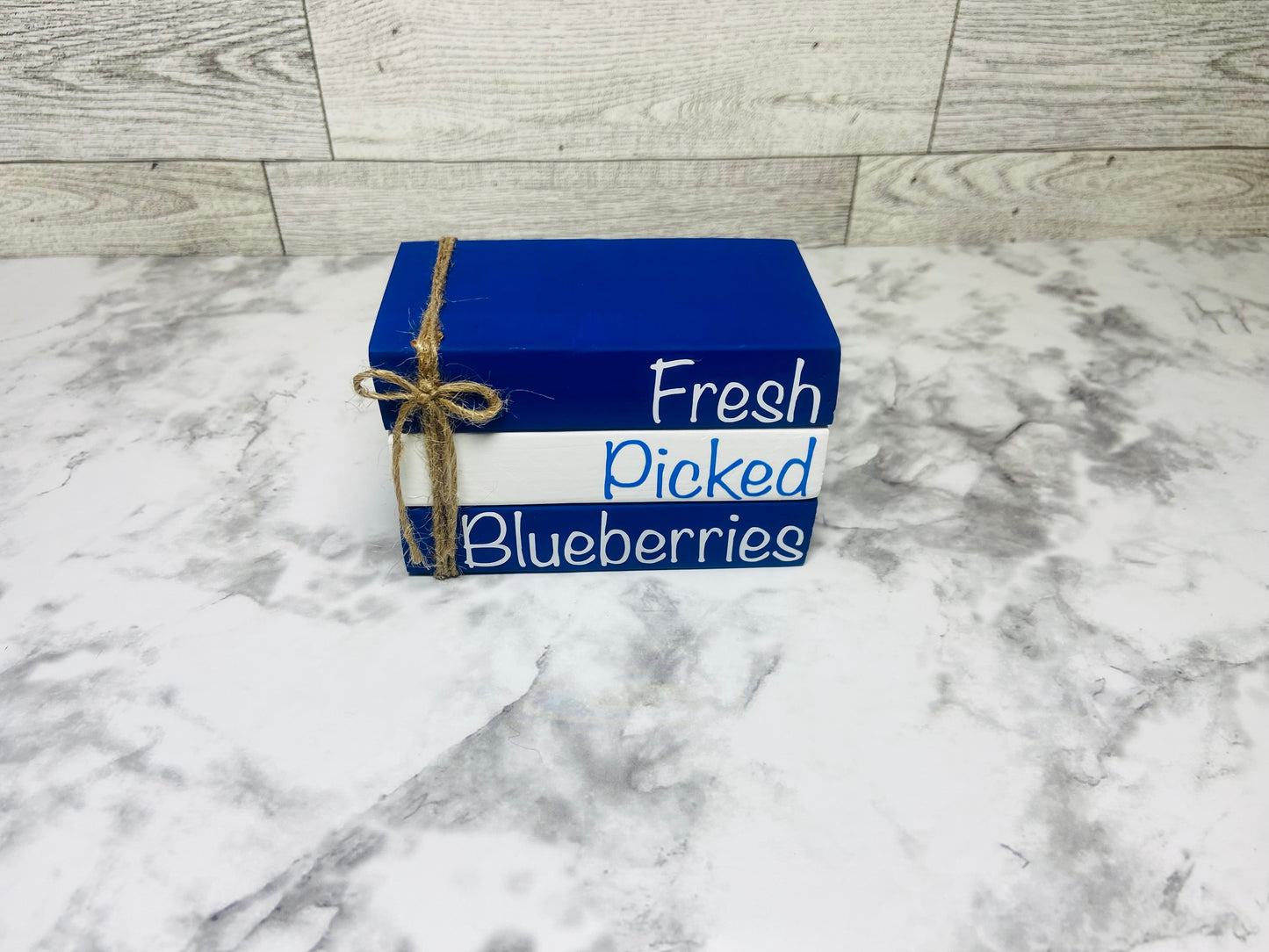 Fresh Picked Blueberries - Small Tiered Tray Book Stack