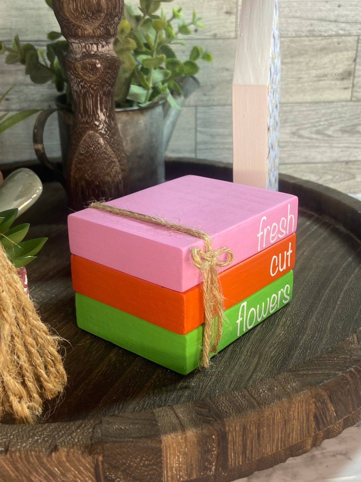 Fresh Cut Flowers - Medium Tiered Tray Book Stack