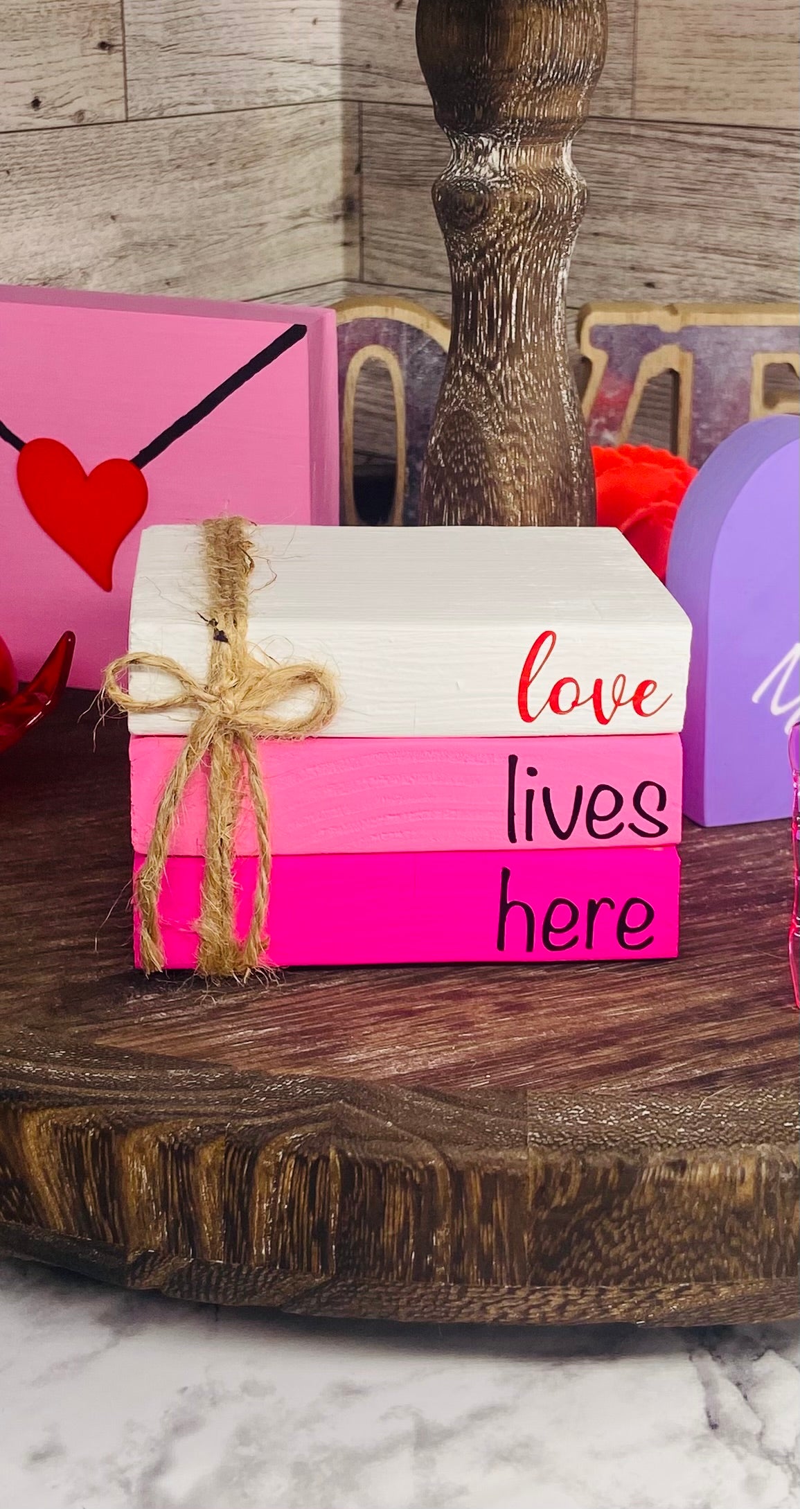 Love Lives Here - Medium Book Stack