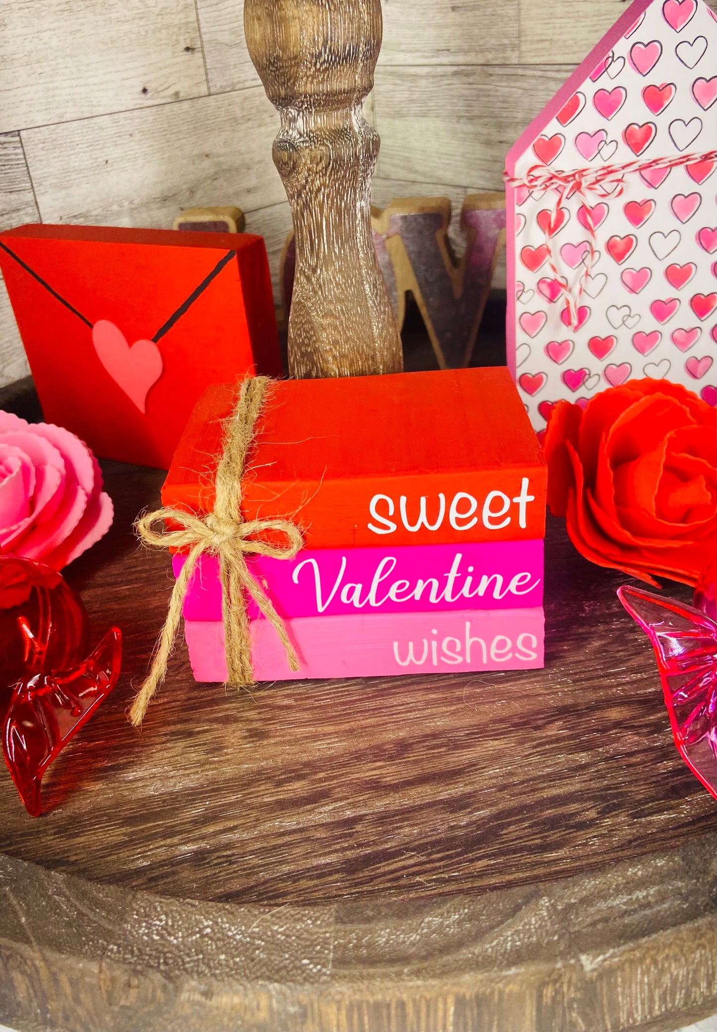 Sweet Valentine Wishes - Medium Book Stack