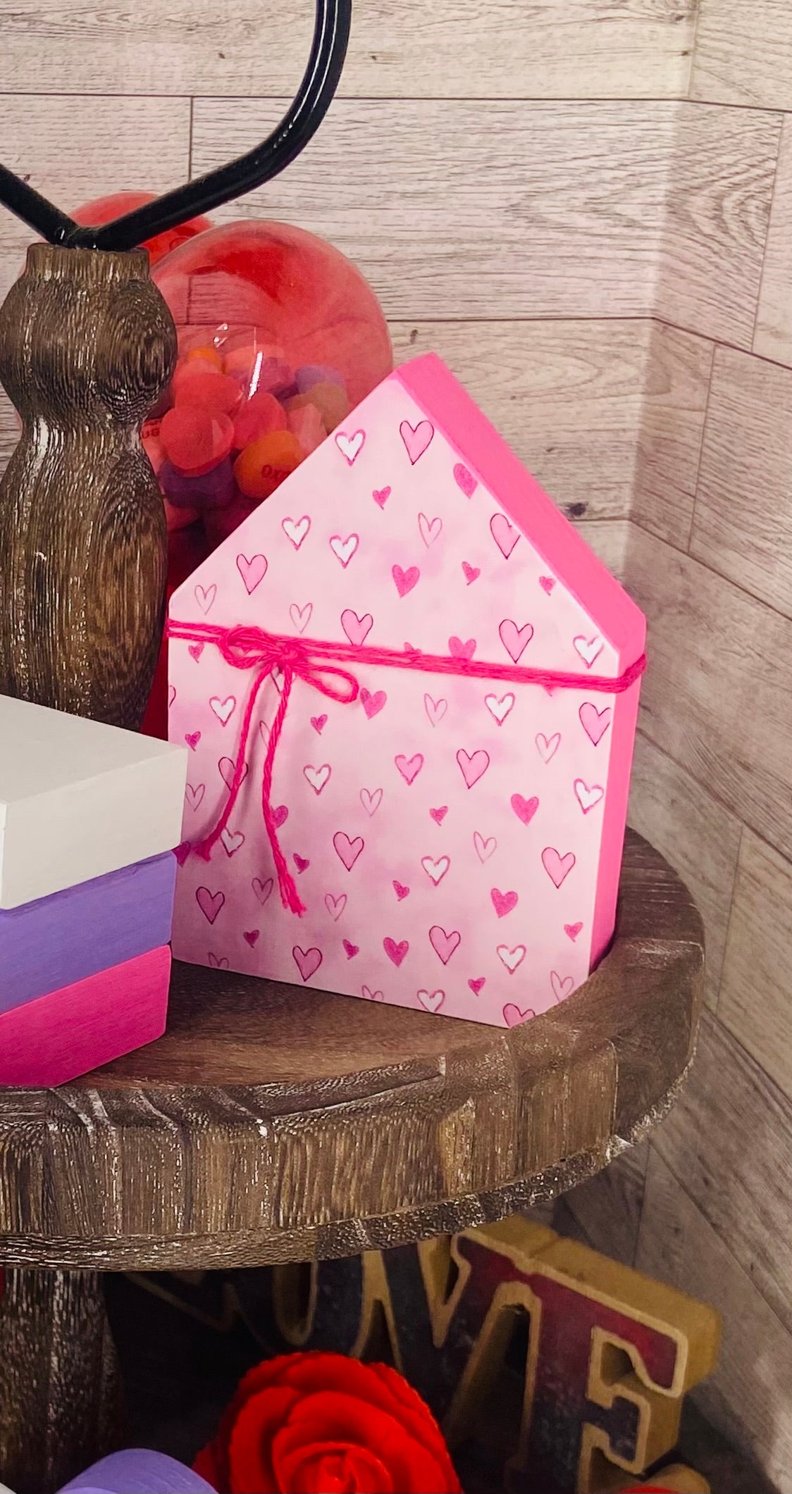 Pink with Hearts Medium House