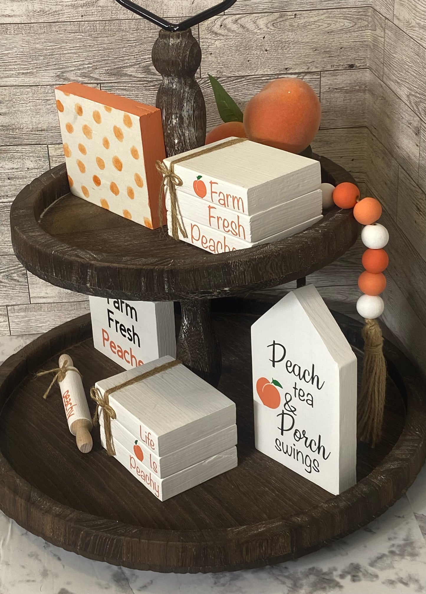 Peach Tray Decor