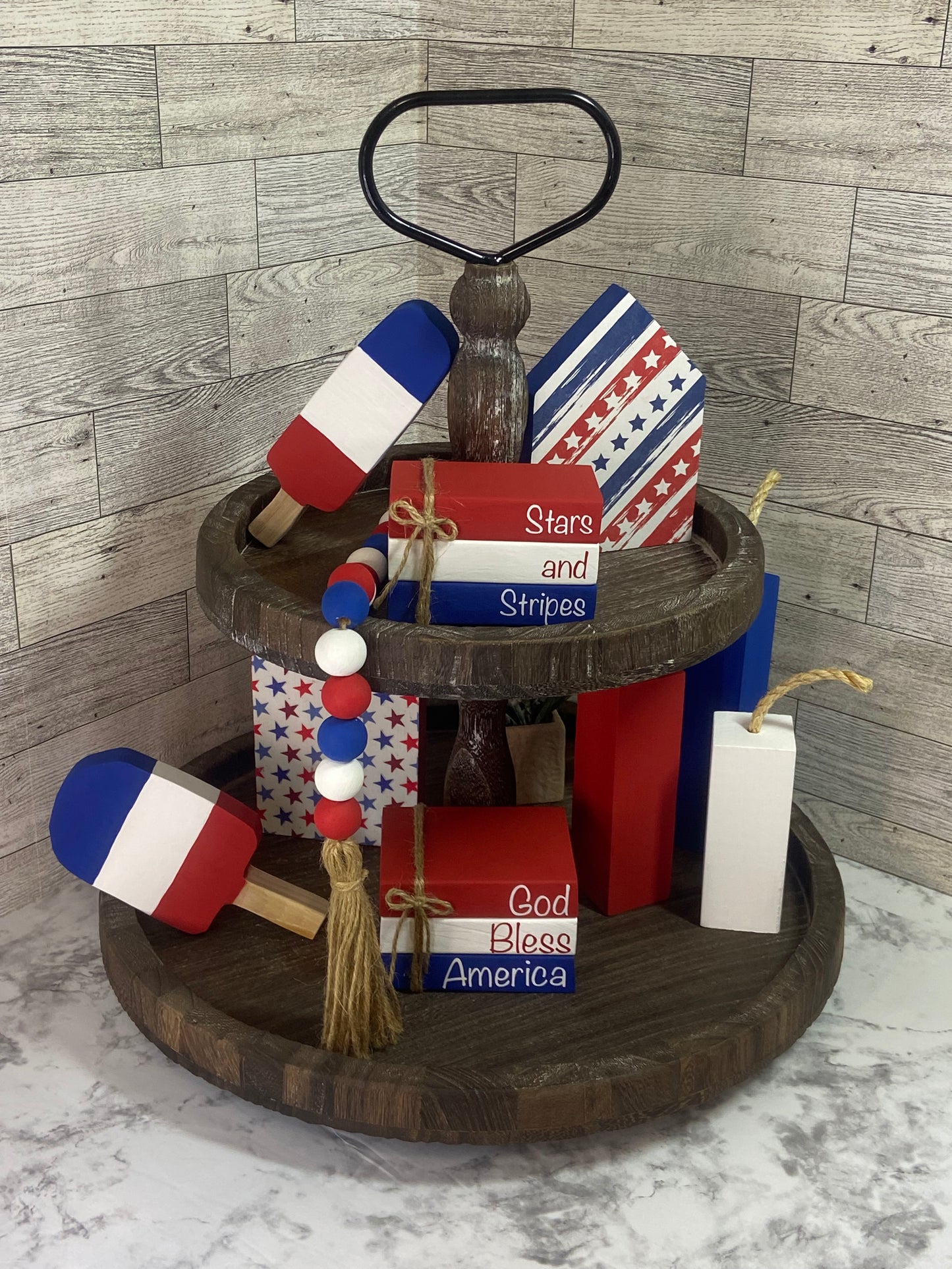 Stars & Stripes - Medium Tiered Tray House