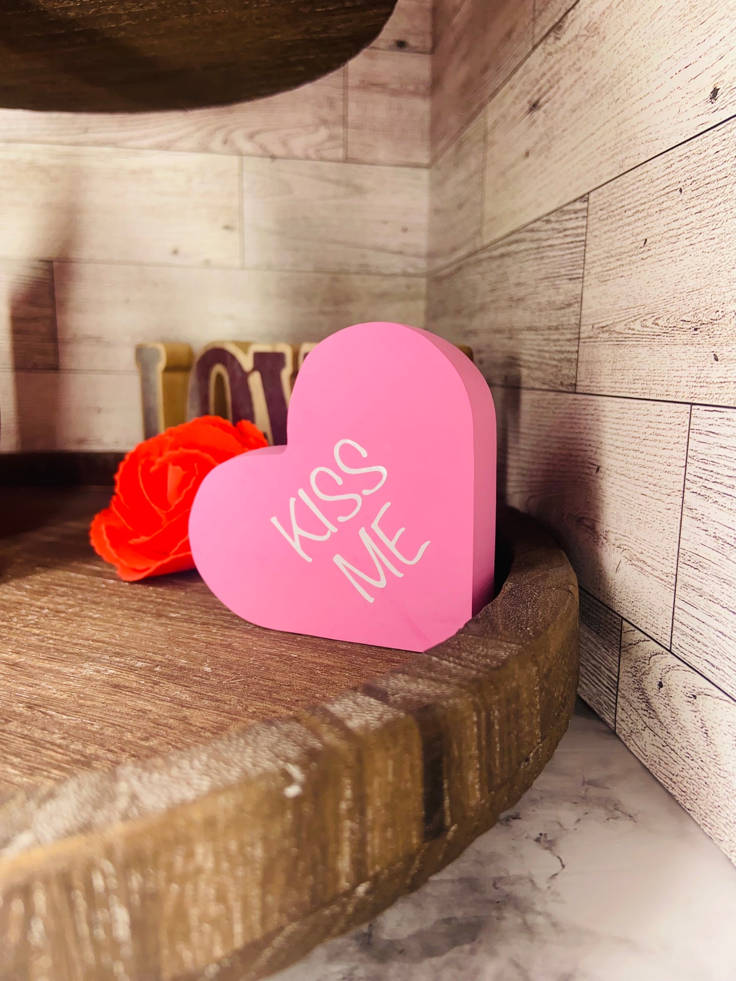 Kiss Me Heart - Tiered Tray Shelf Sitter