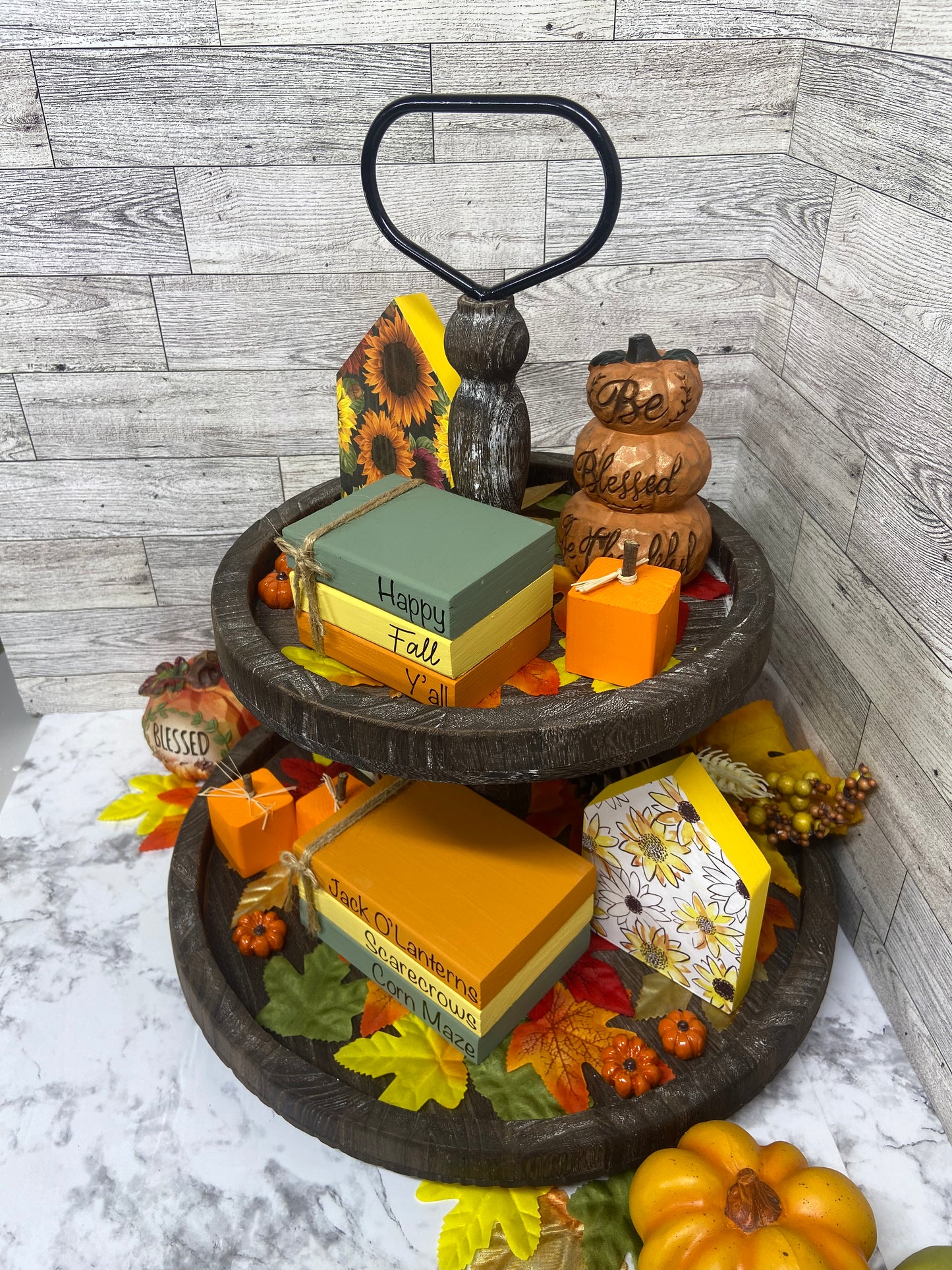 Happy Fall Y’all - Medium Fall Tiered Tray Book Stack