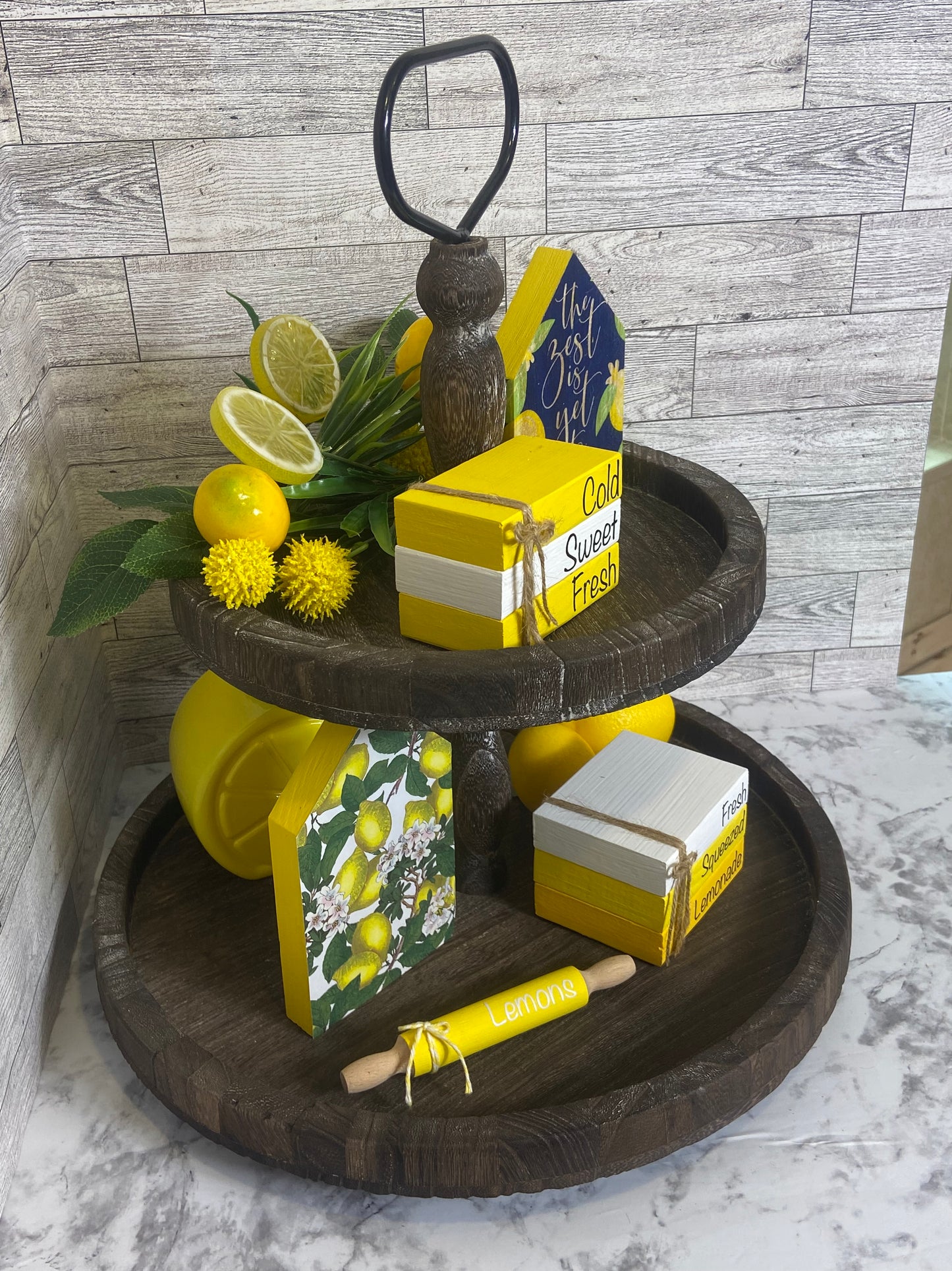 Fresh Squeezed Lemonade- Medium Tiered Tray Book Stack