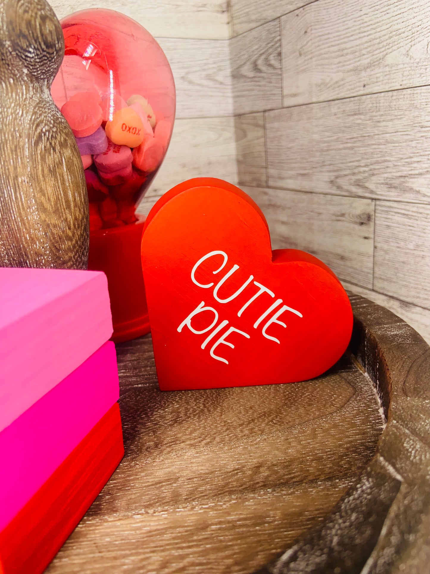 Cutie Pie Heart - Tiered Tray Shelf Sitter