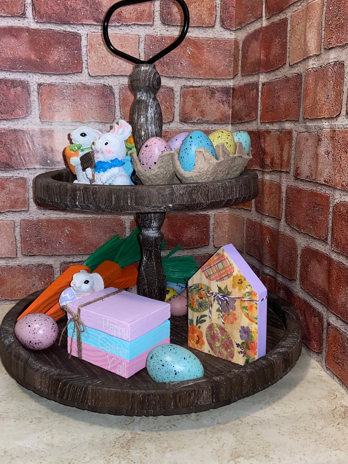 Eggs and Flowers - Medium Tiered Tray House