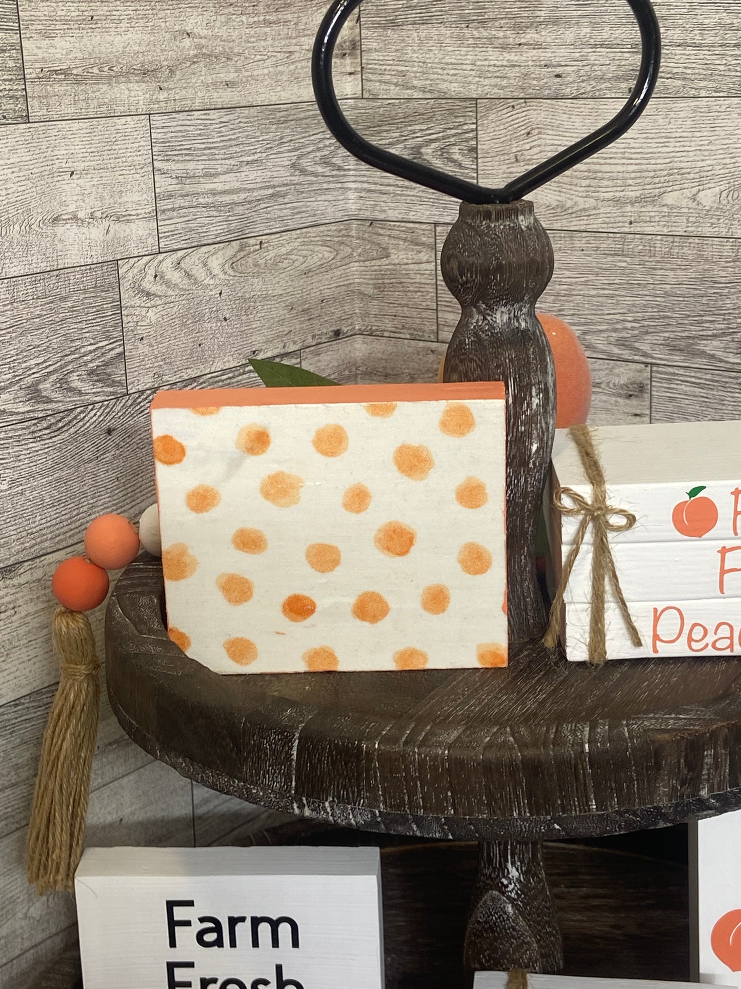 Peach Tiered Tray Decor