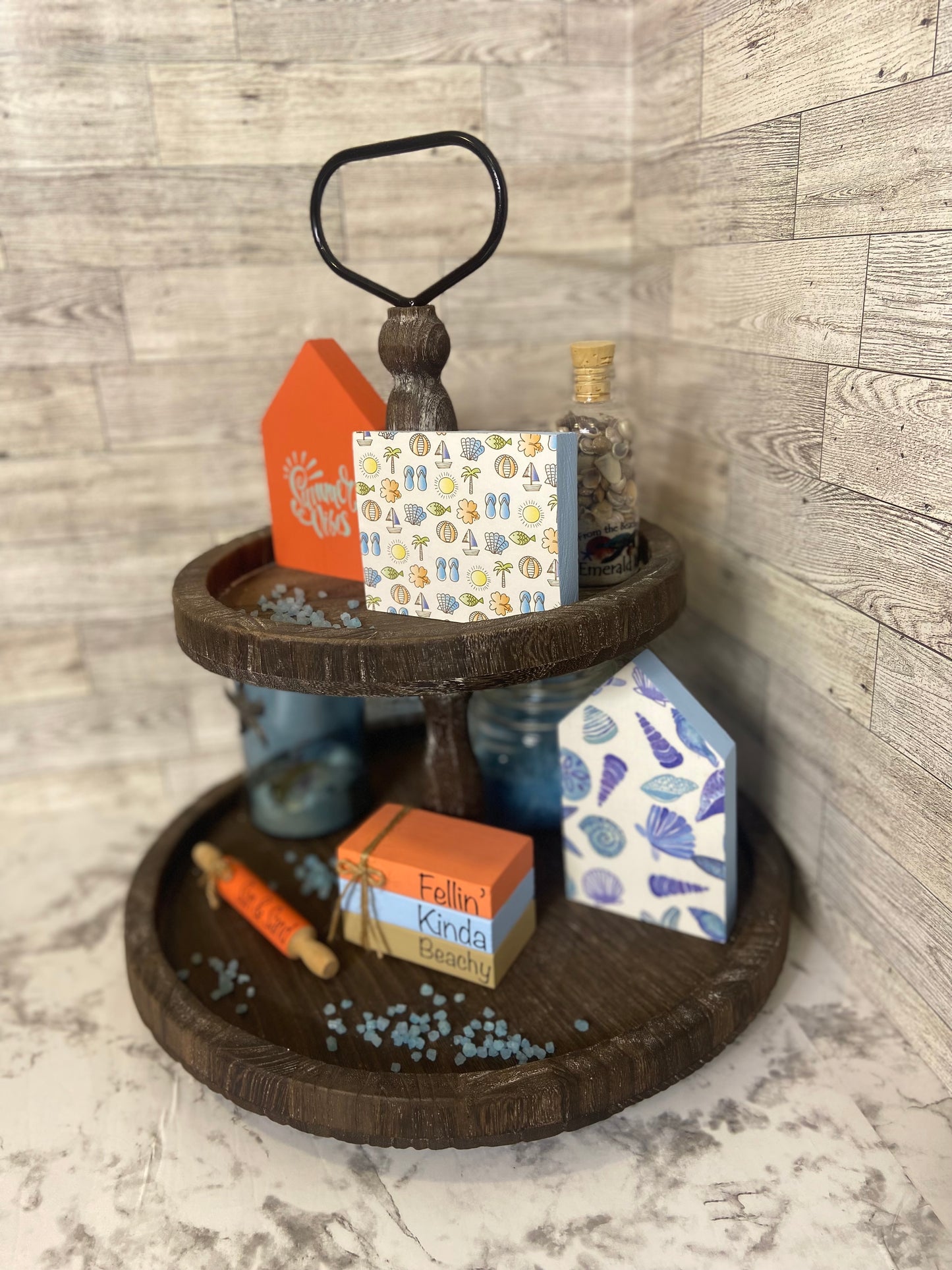 Fellin’ Kinda Beachy - Small Tiered Tray Book Stack