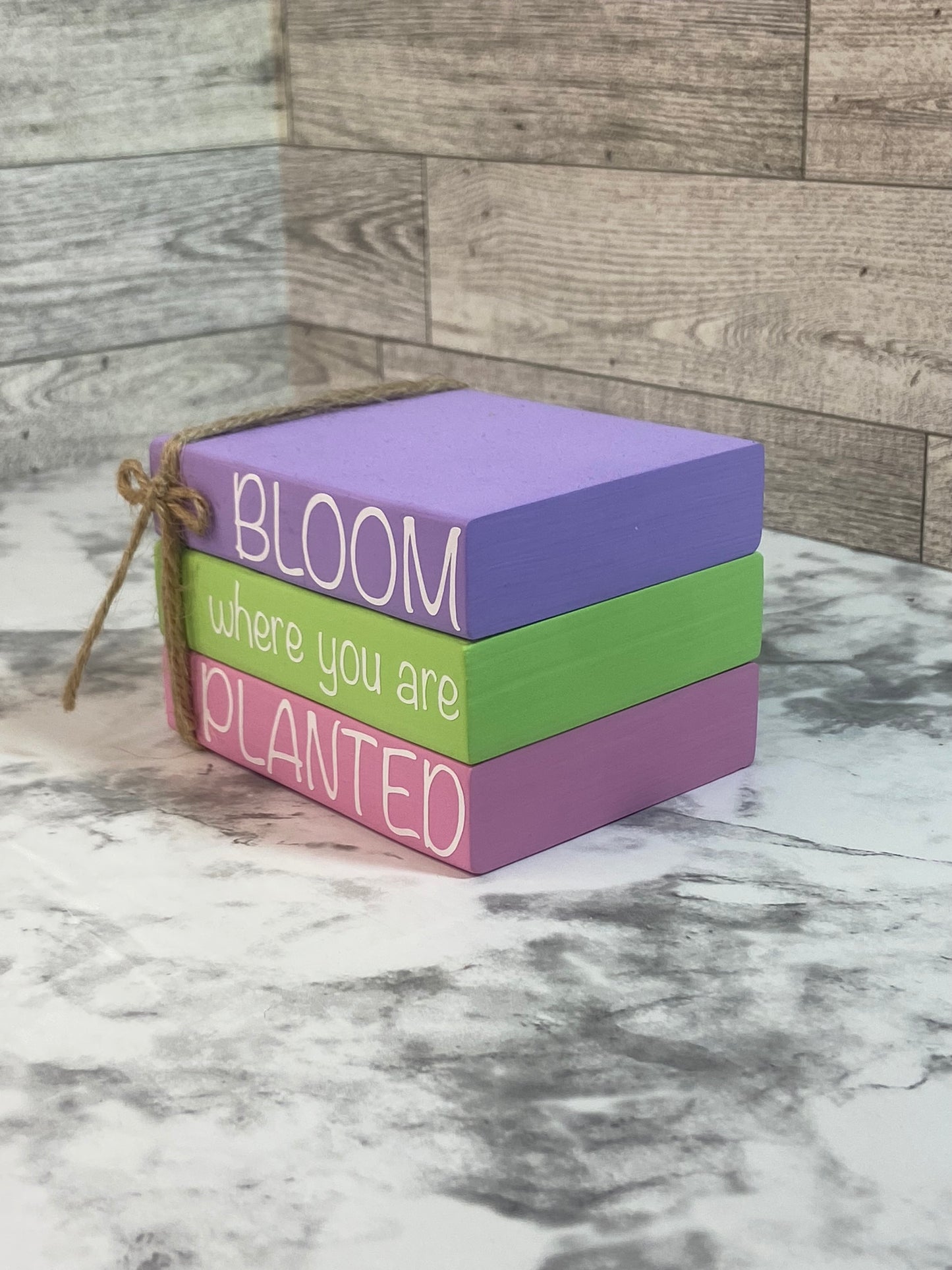 Bloom where you are Planted - Medium Tiered Tray Book Stack