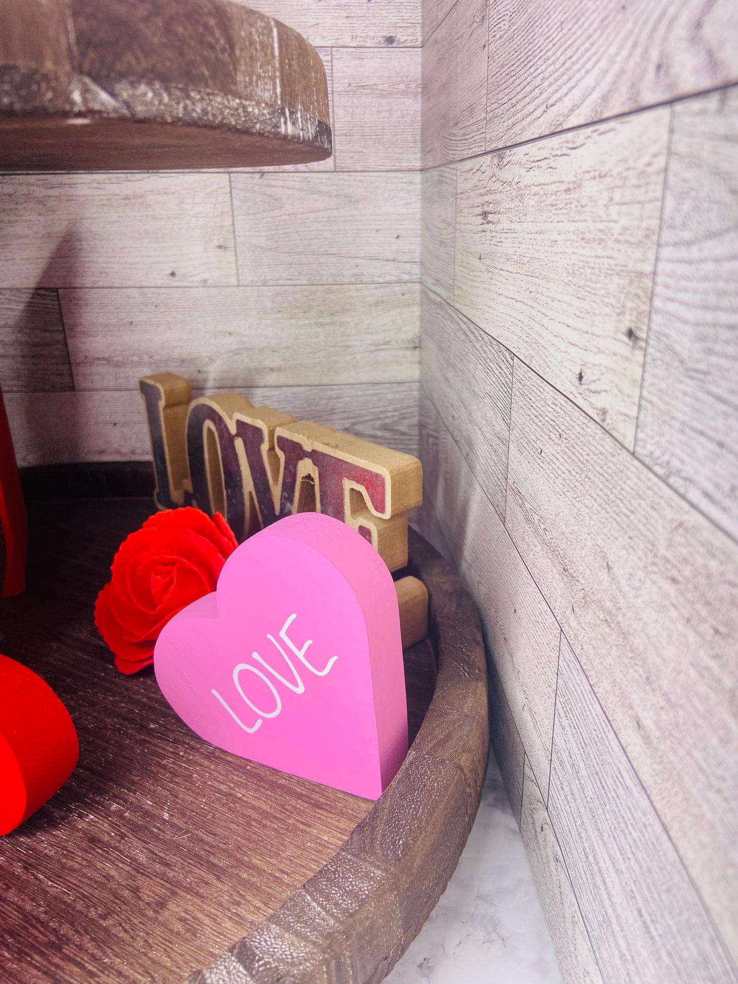 Love Heart - Tiered Tray Shelf Sitter