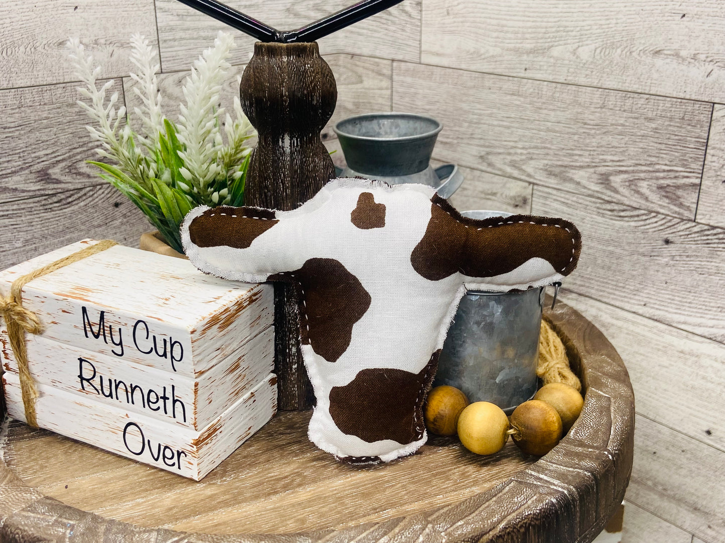Large Fabric Cow Head