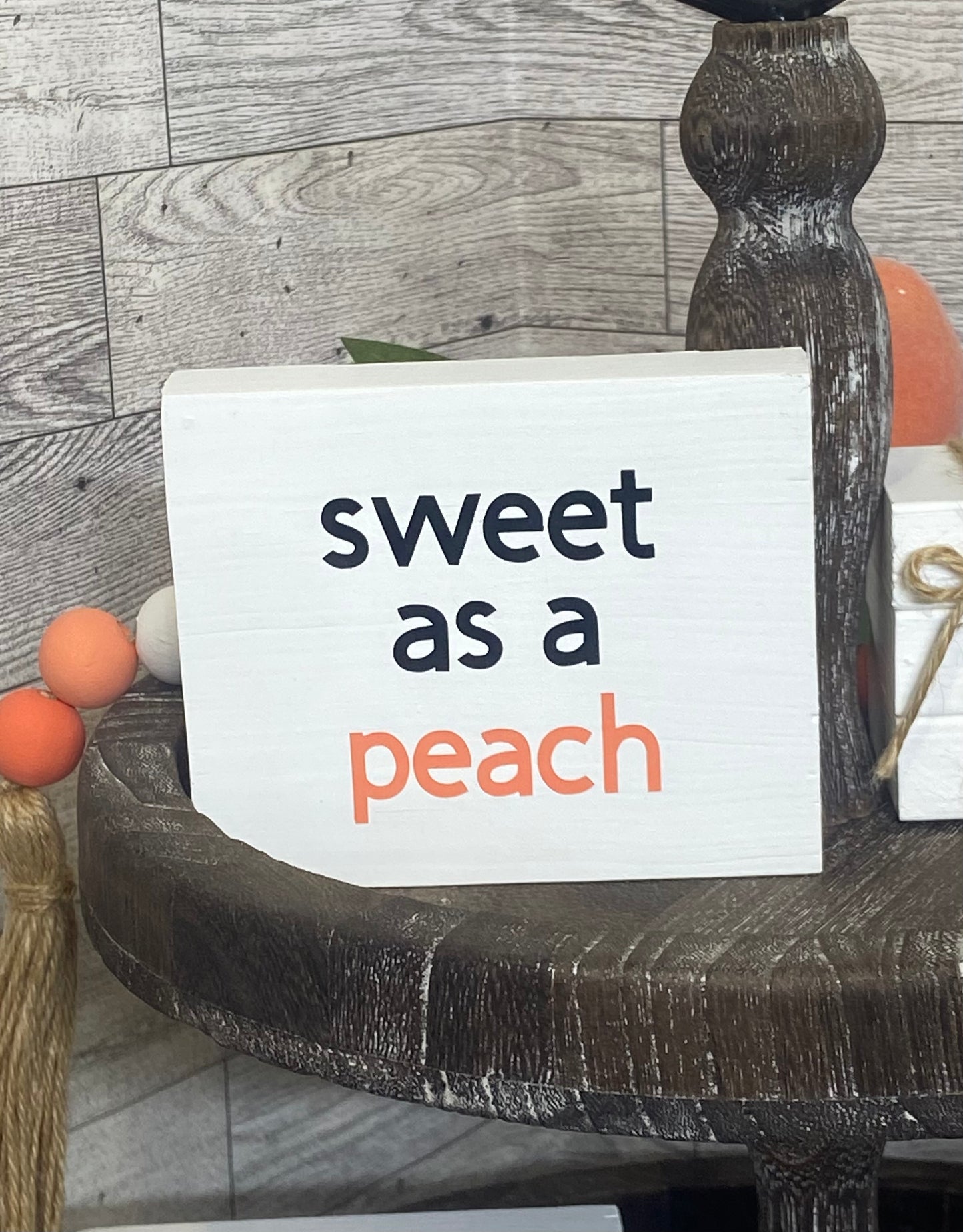 Peach Tiered Tray Decor