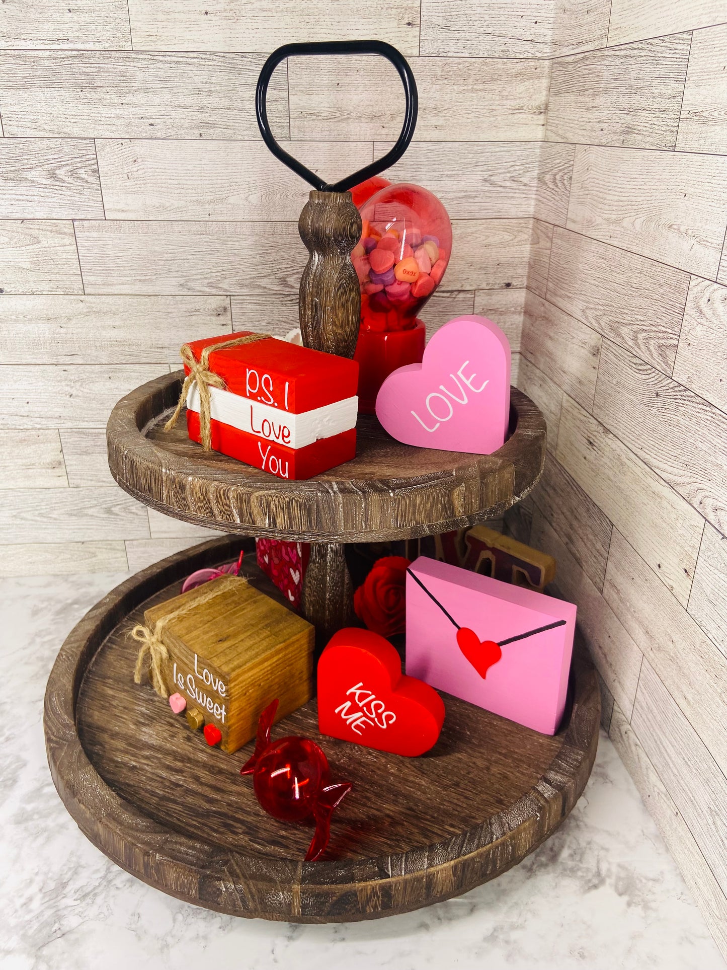 Pink Love Letter - Tiered Tray Sign
