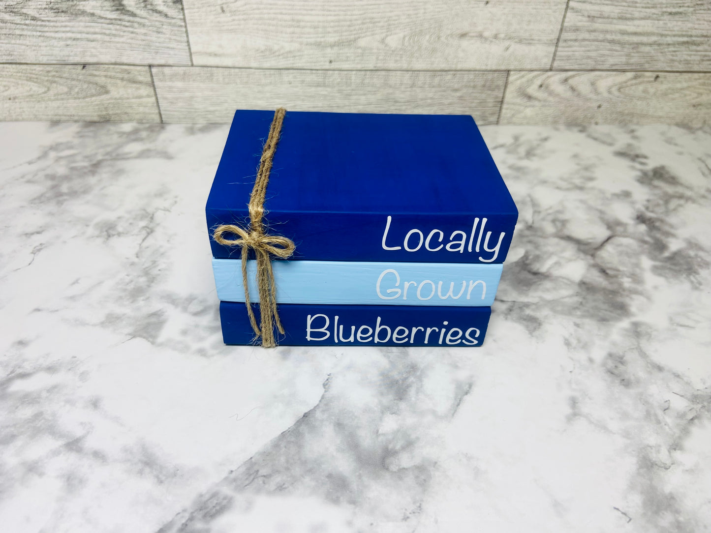 Locally Grown Blueberries - Medium Tiered Tray Book Stack