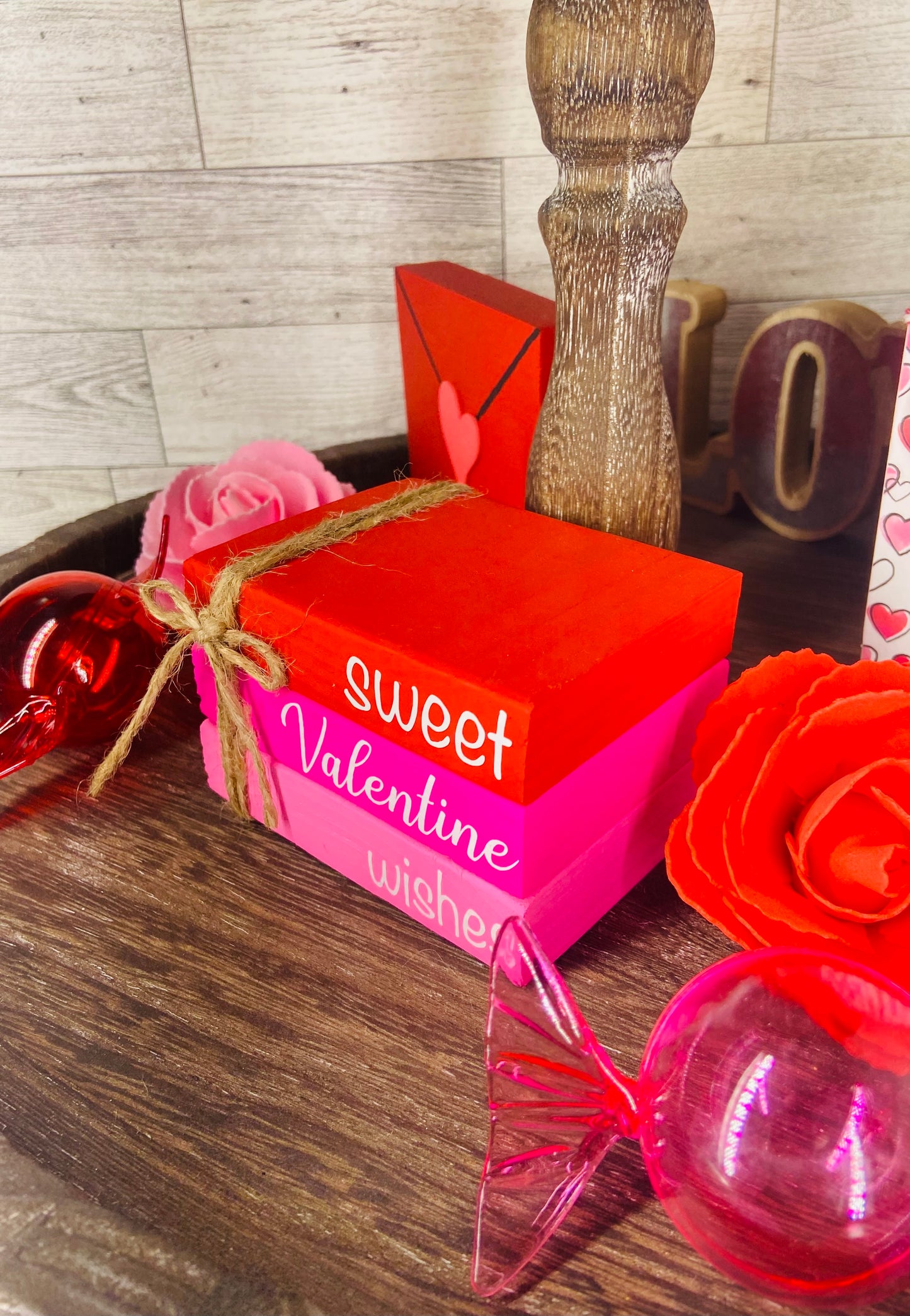 Sweet Valentine Wishes - Medium Book Stack