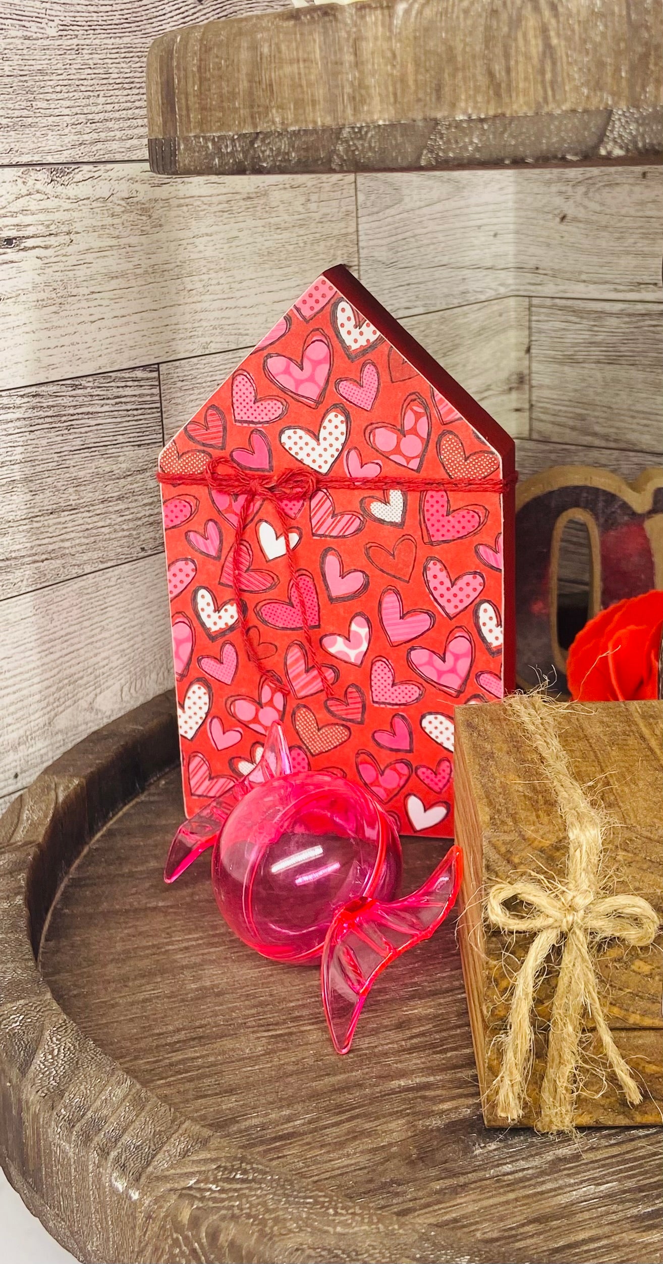 Red with Hearts Large House