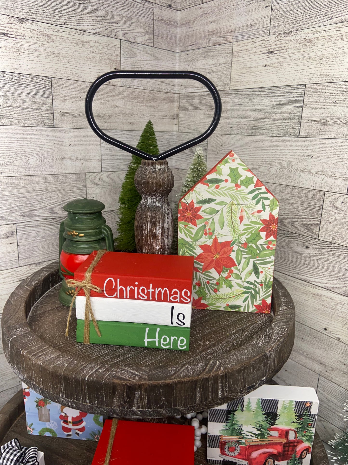 Poinsettia - Large Christmas Tiered Tray House