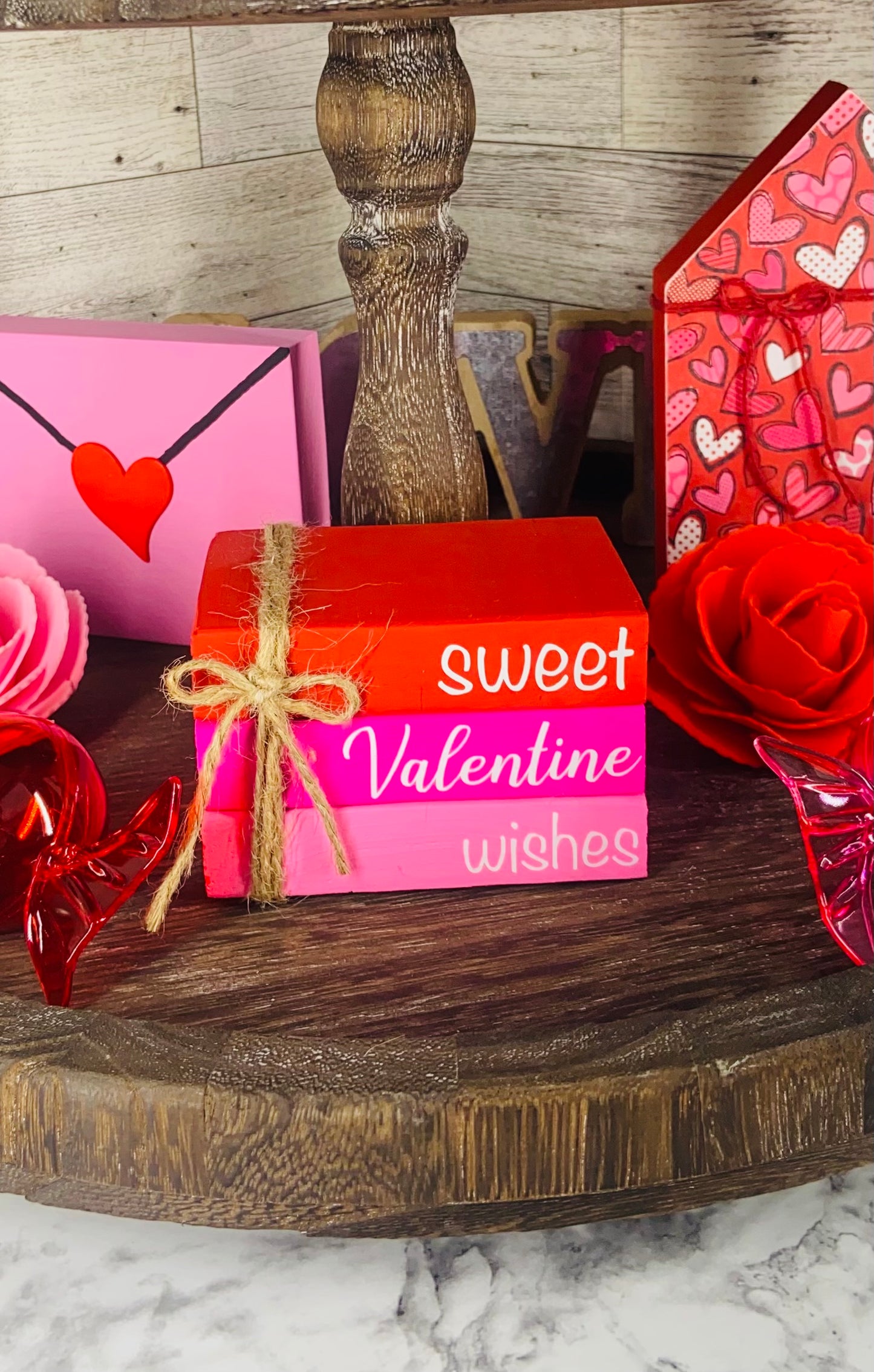 Sweet Valentine Wishes - Medium Book Stack