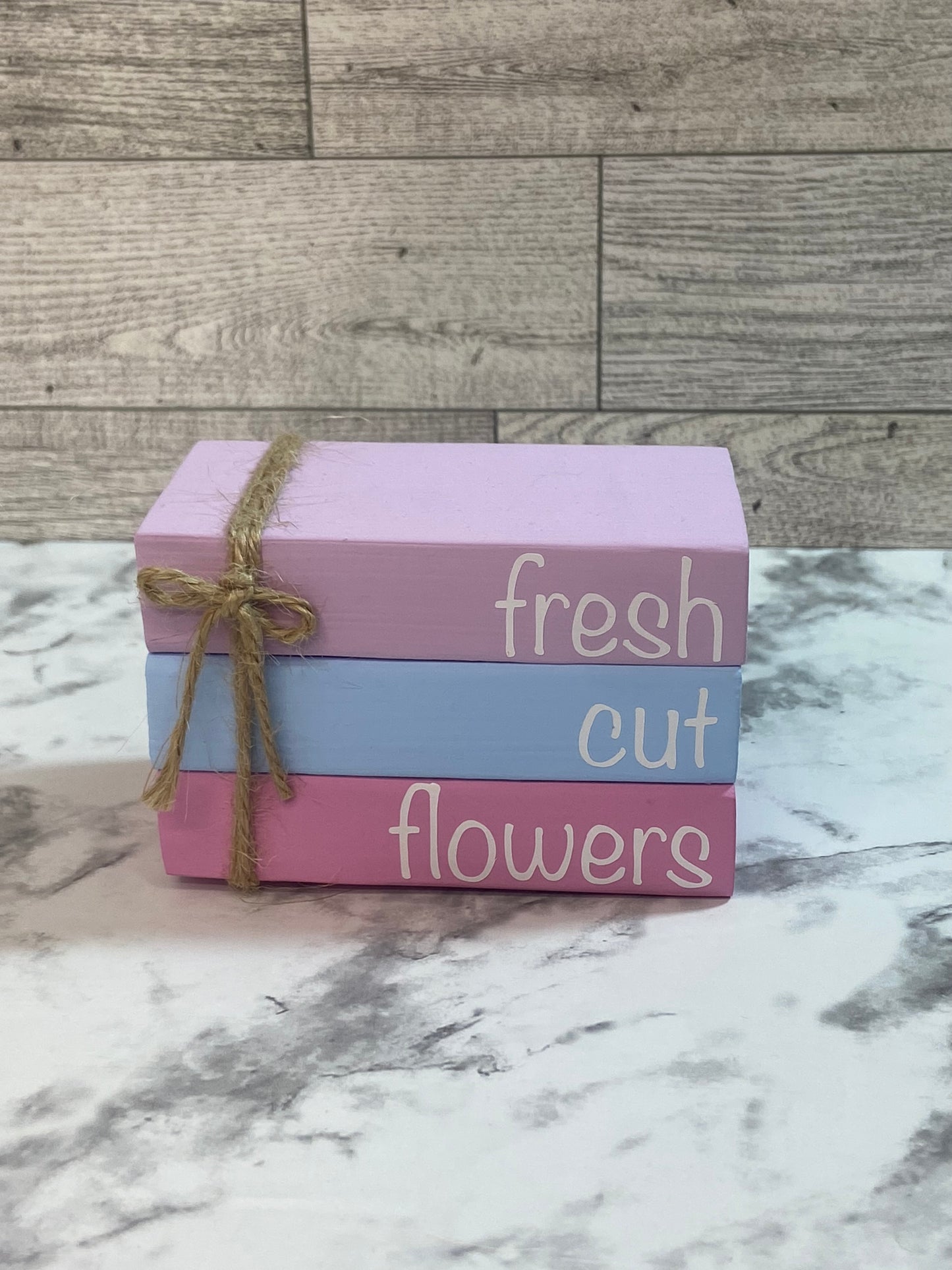 Fresh Cut Flowers - Small Tiered Tray Book Stack