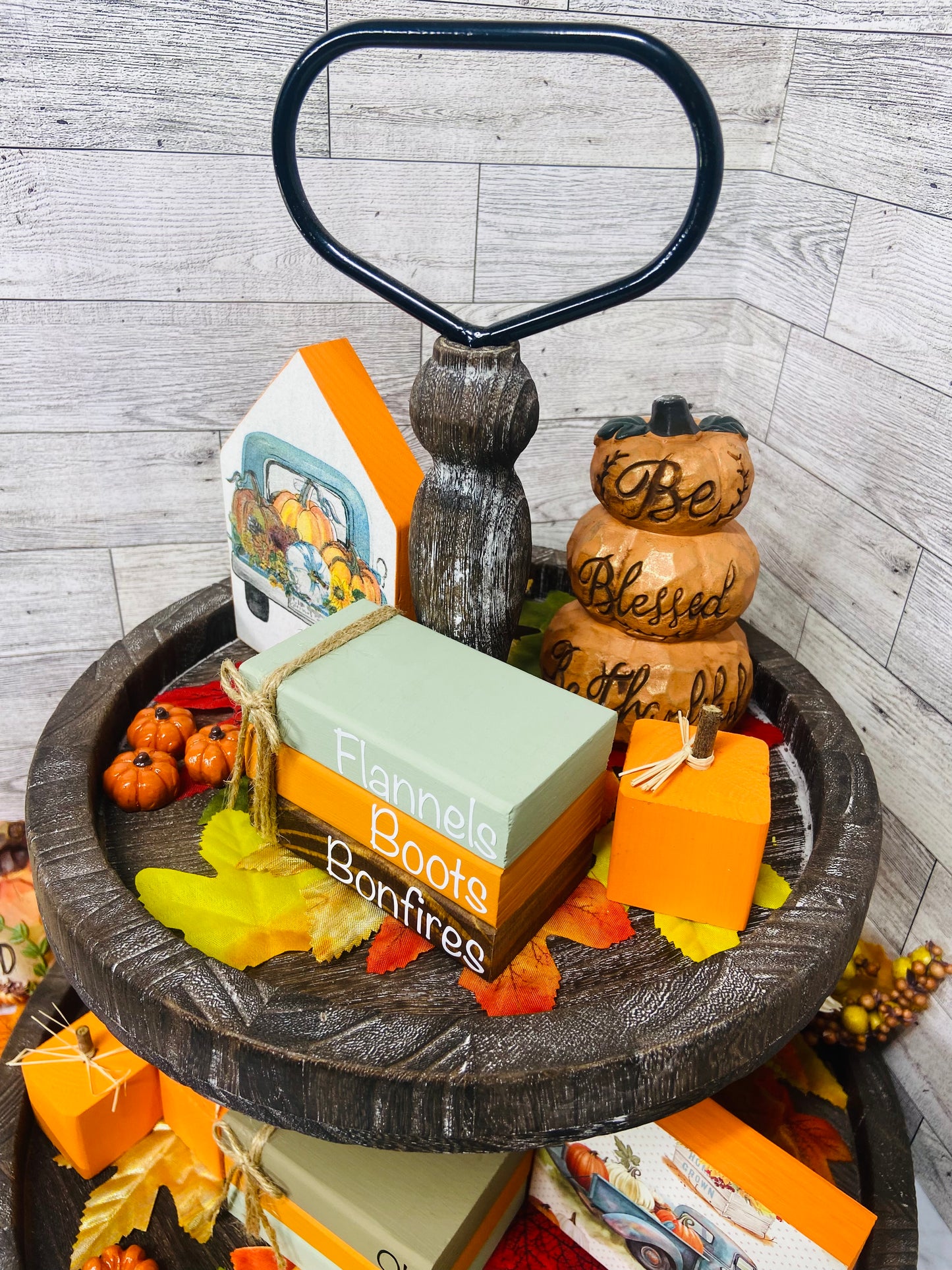 Flannels Boots Bonfires - Small Tiered Tray Book Stack