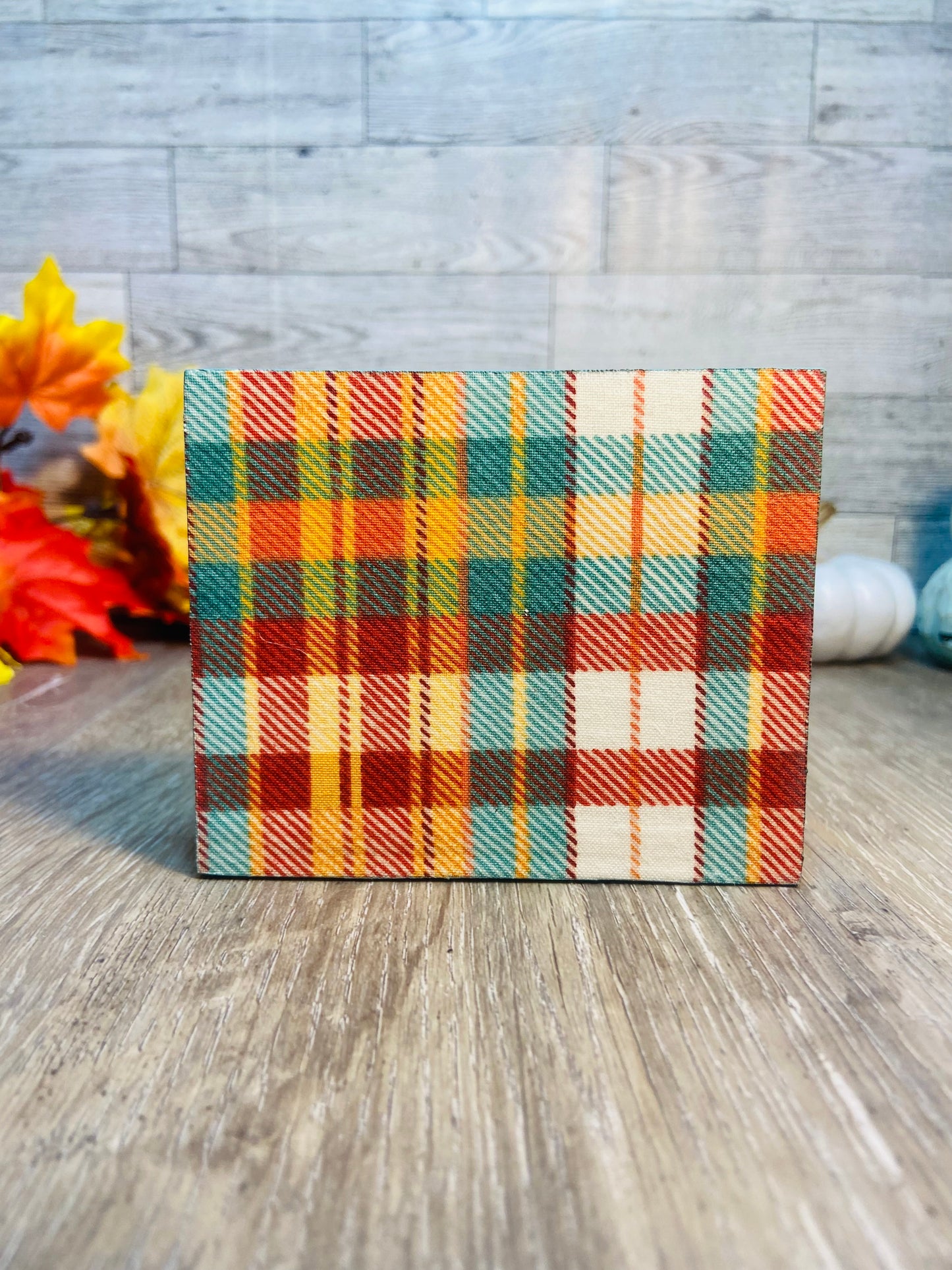 Teal Plaid - Tiered Tray Sign