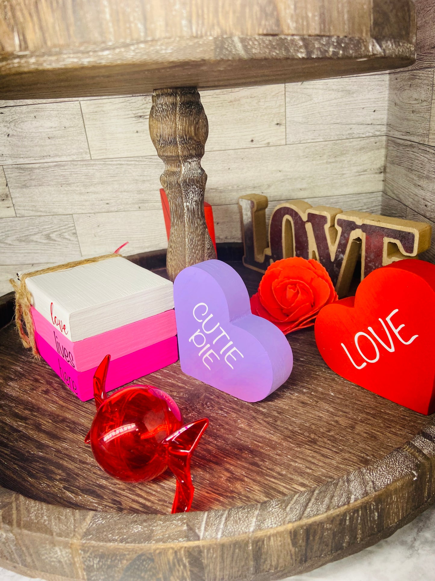 Cutie Pie Heart - Tiered Tray Shelf Sitter