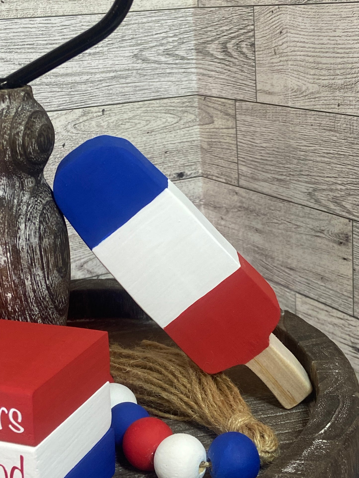 Red, White, & Blue Popsicle - Tiered Tray Decor