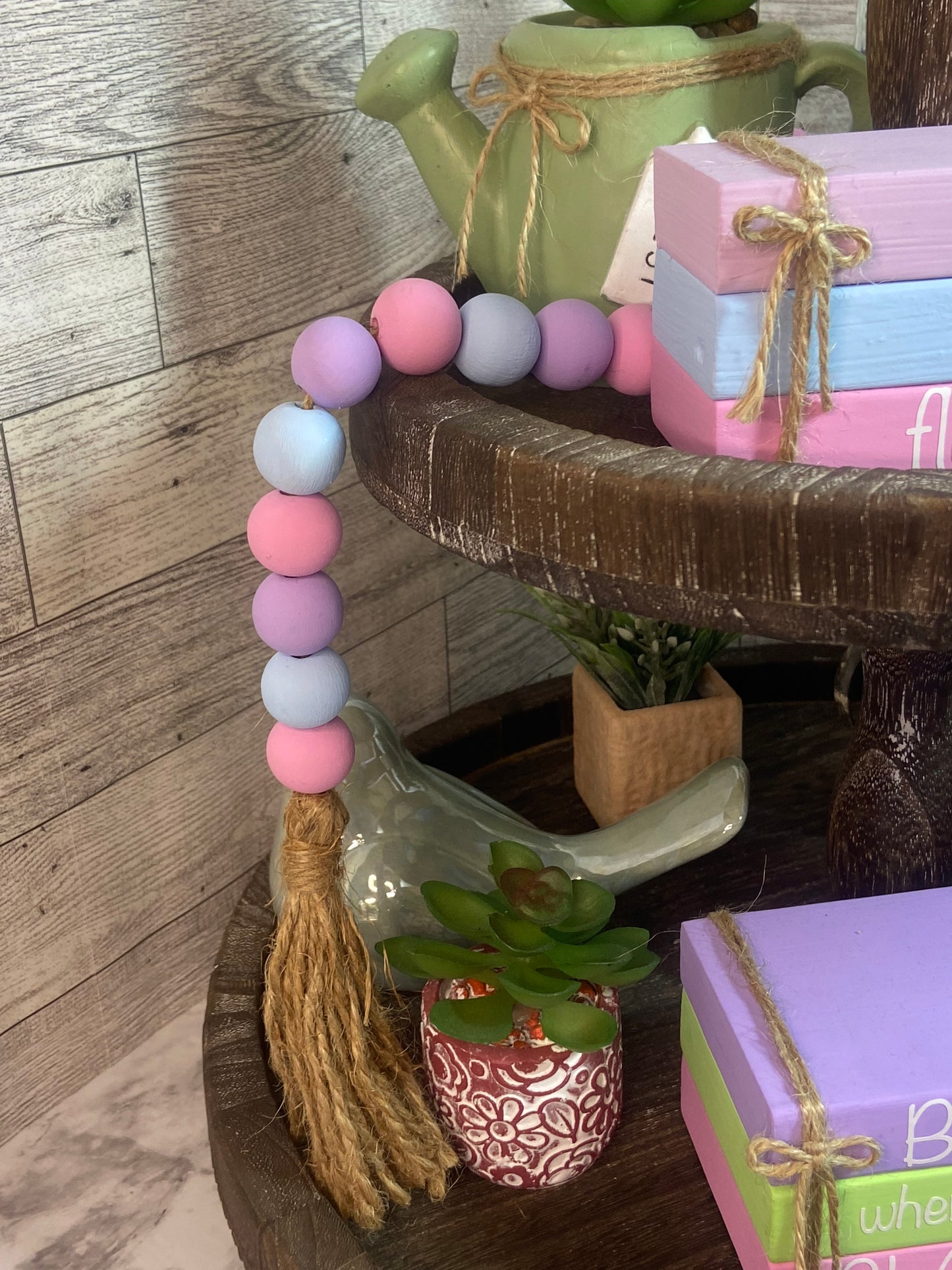 Pink Blue Purple - Tiered Tray Garland