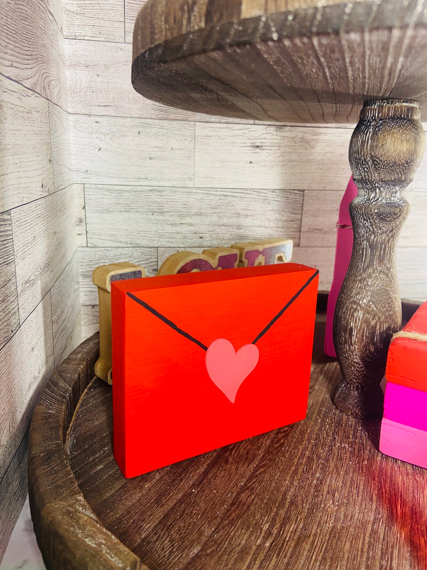Red Love Letter - Tiered Tray Sign
