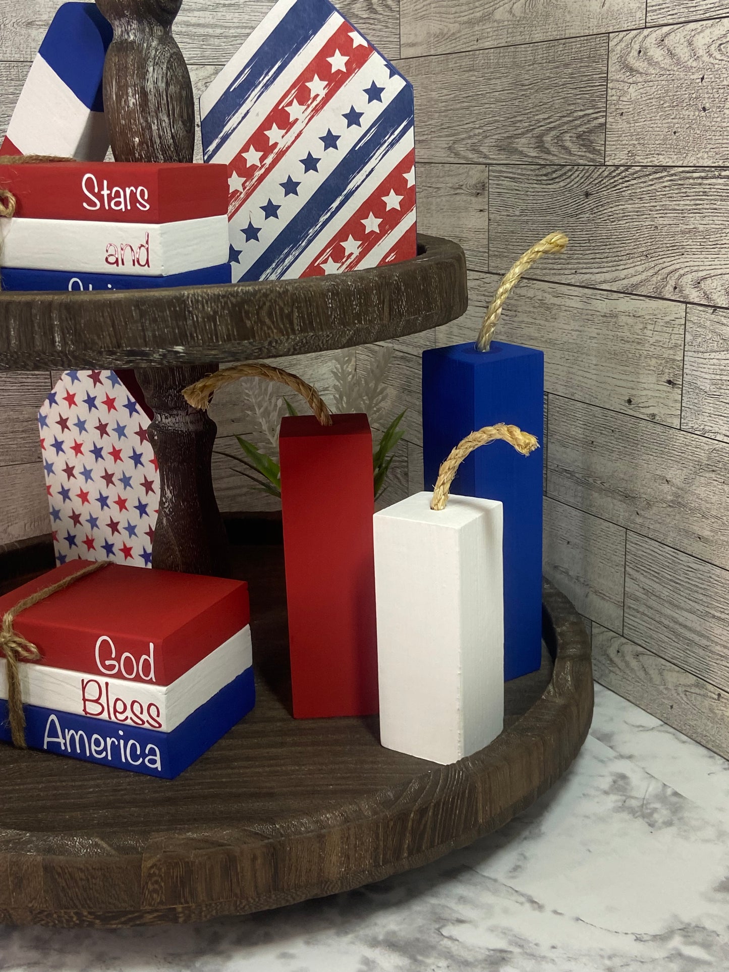 Fireworks Set of 3 - Tiered Tray Decor