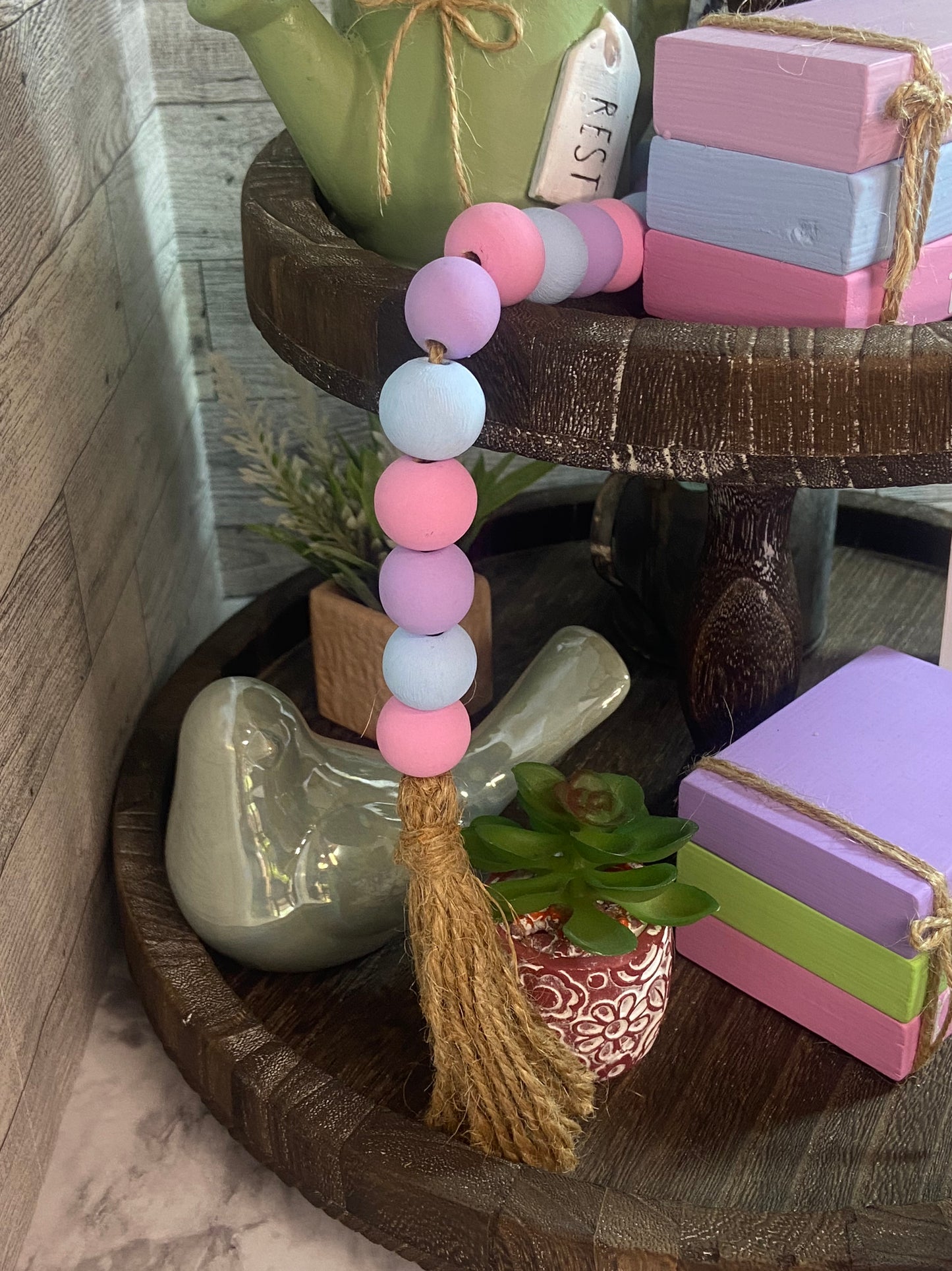 Pink Blue Purple - Tiered Tray Garland