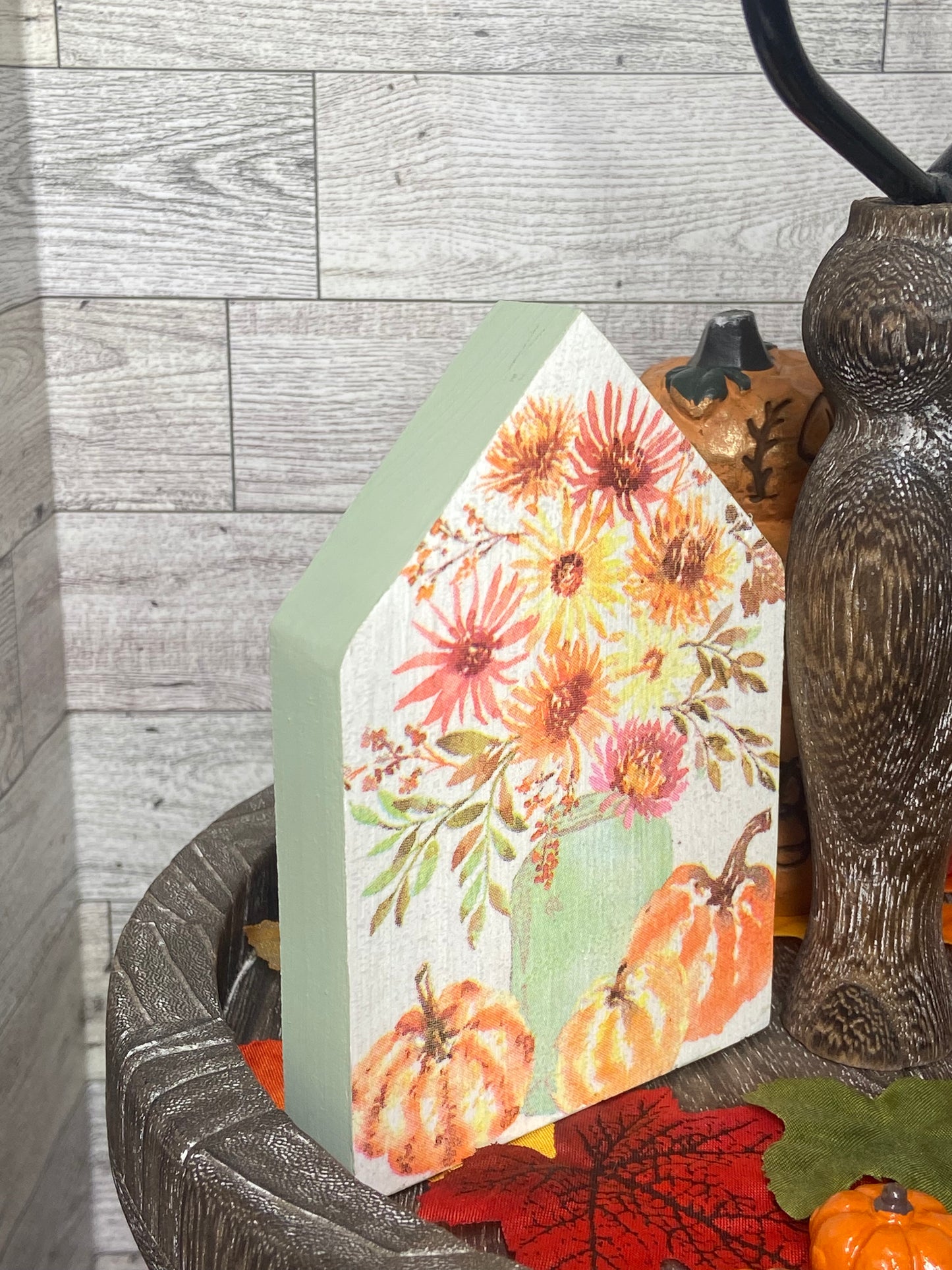Flowers in a Jar - Medium Fall Tiered Tray House