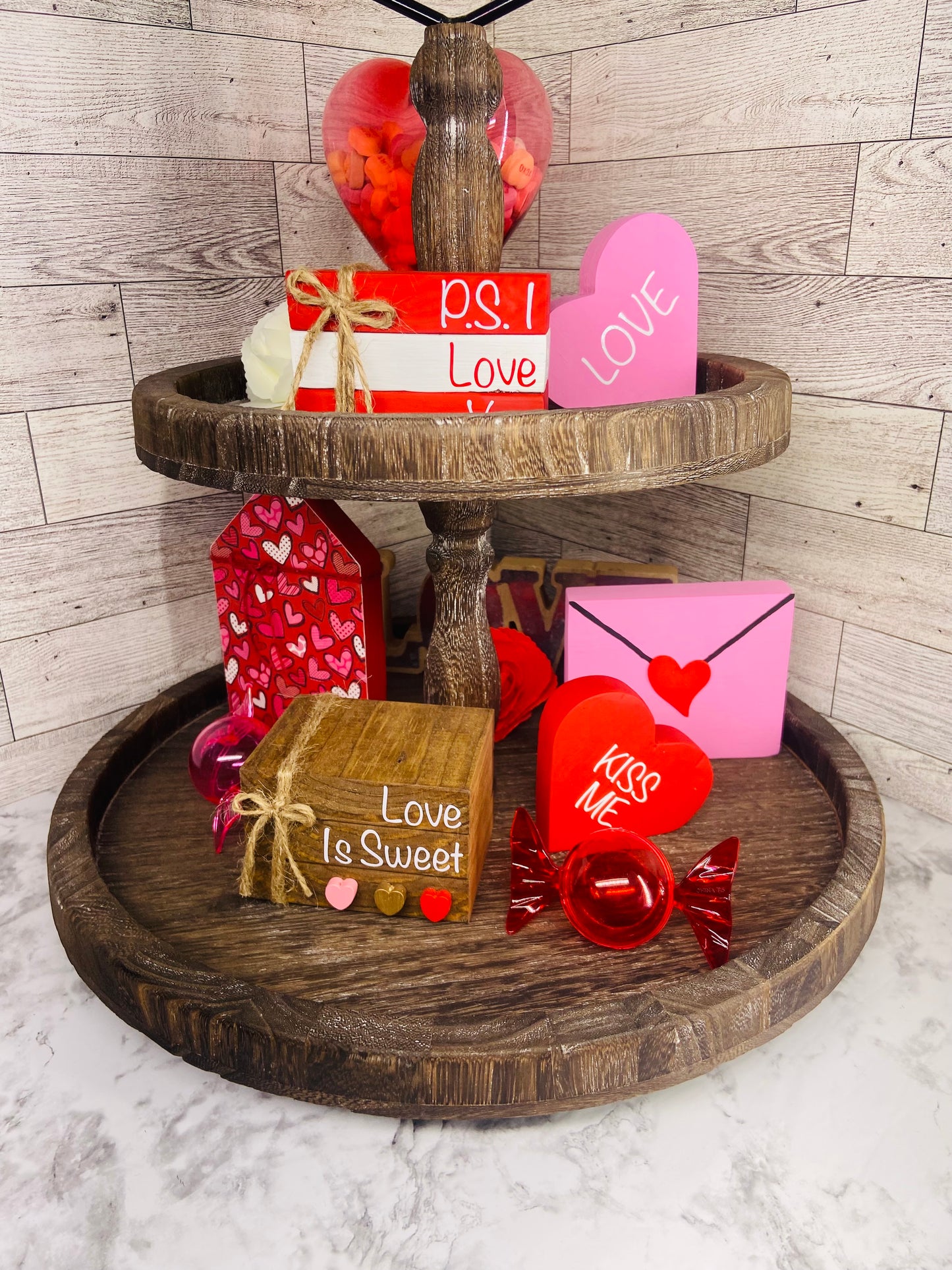 Kiss Me Heart - Tiered Tray Shelf Sitter