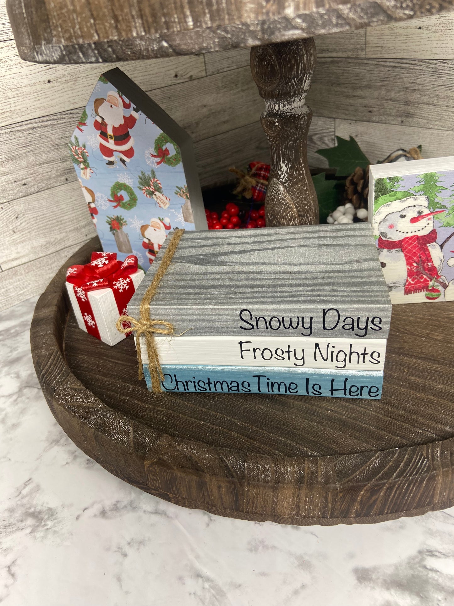 Snowy Days Frosty Nights Christmas Time Is Here - Large Christmas Tiered Tray Book