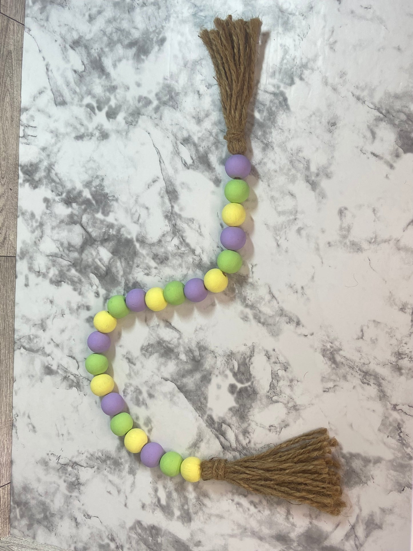 Purple, Spring Green, Bright Yellow - Tiered Tray Garland