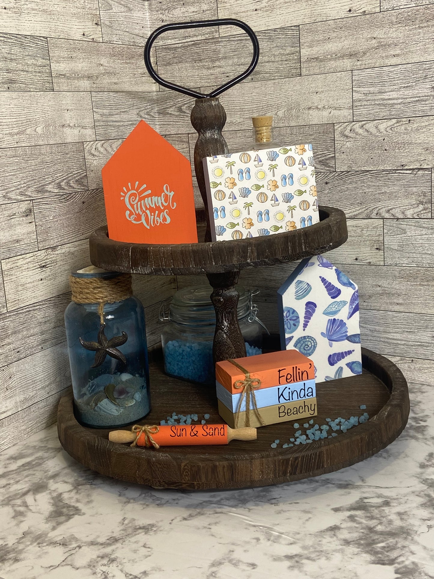 Fellin’ Kinda Beachy - Small Tiered Tray Book Stack