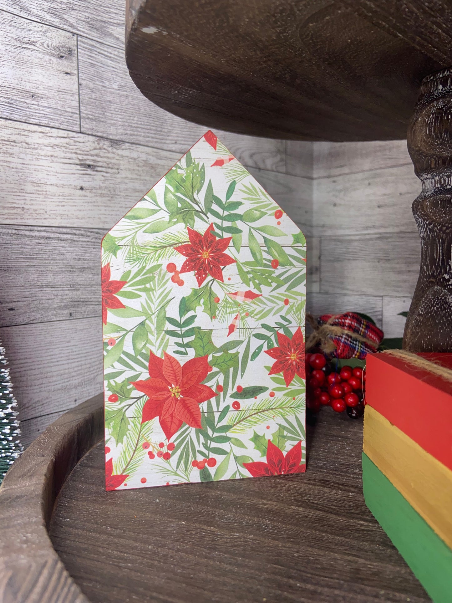 Poinsettia - Large Christmas Tiered Tray House