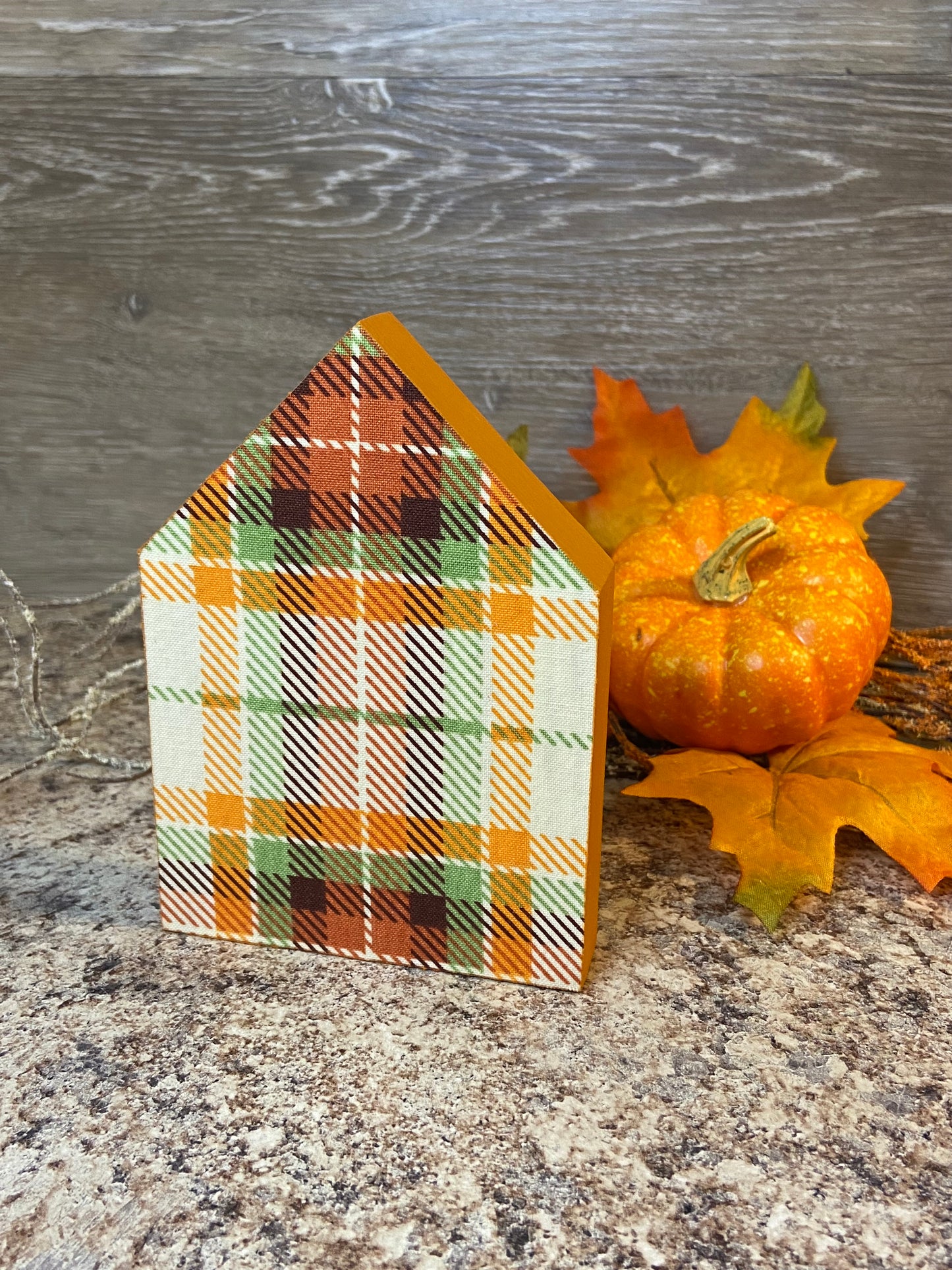 Orange Plaid - Medium Tiered Tray House