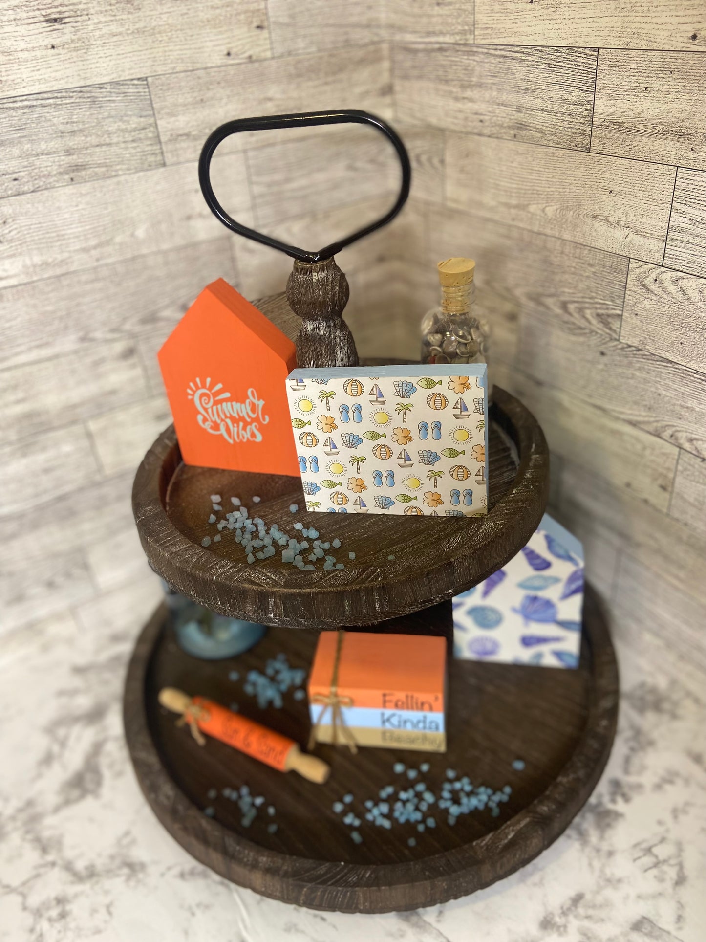 Fellin’ Kinda Beachy - Small Tiered Tray Book Stack