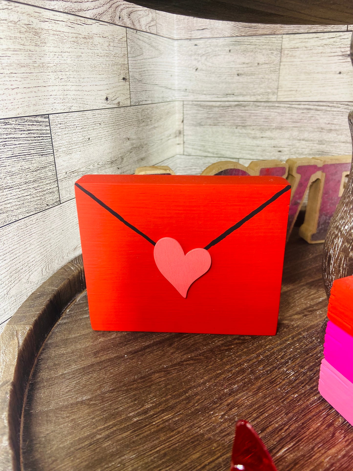 Red Love Letter - Tiered Tray Sign
