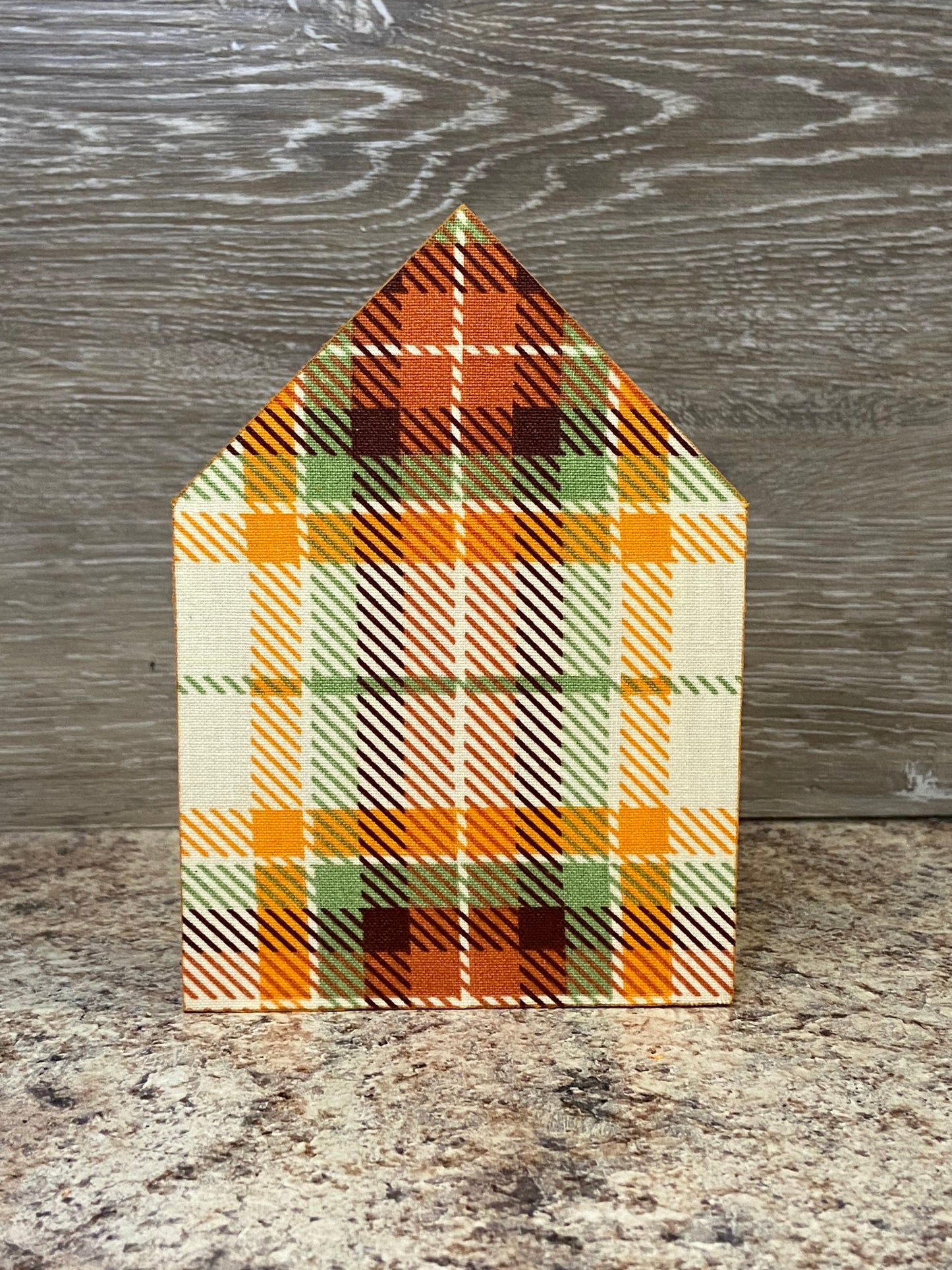 Orange Plaid - Medium Tiered Tray House
