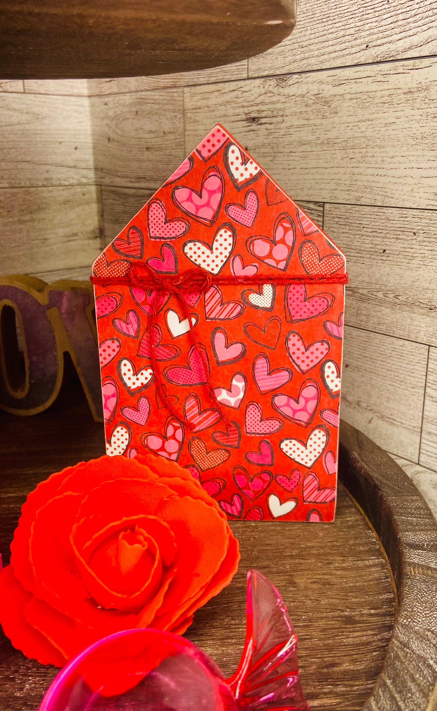 Red with Hearts Large House